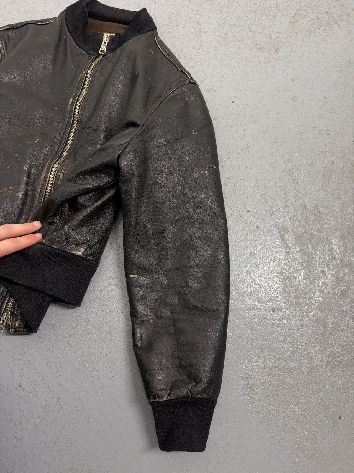 Genuine Leather Brogden Track Leather Ashed Chocolate Narrow Fitted Jacket Size L / US 10 / IT 46 - 6 Thumbnail