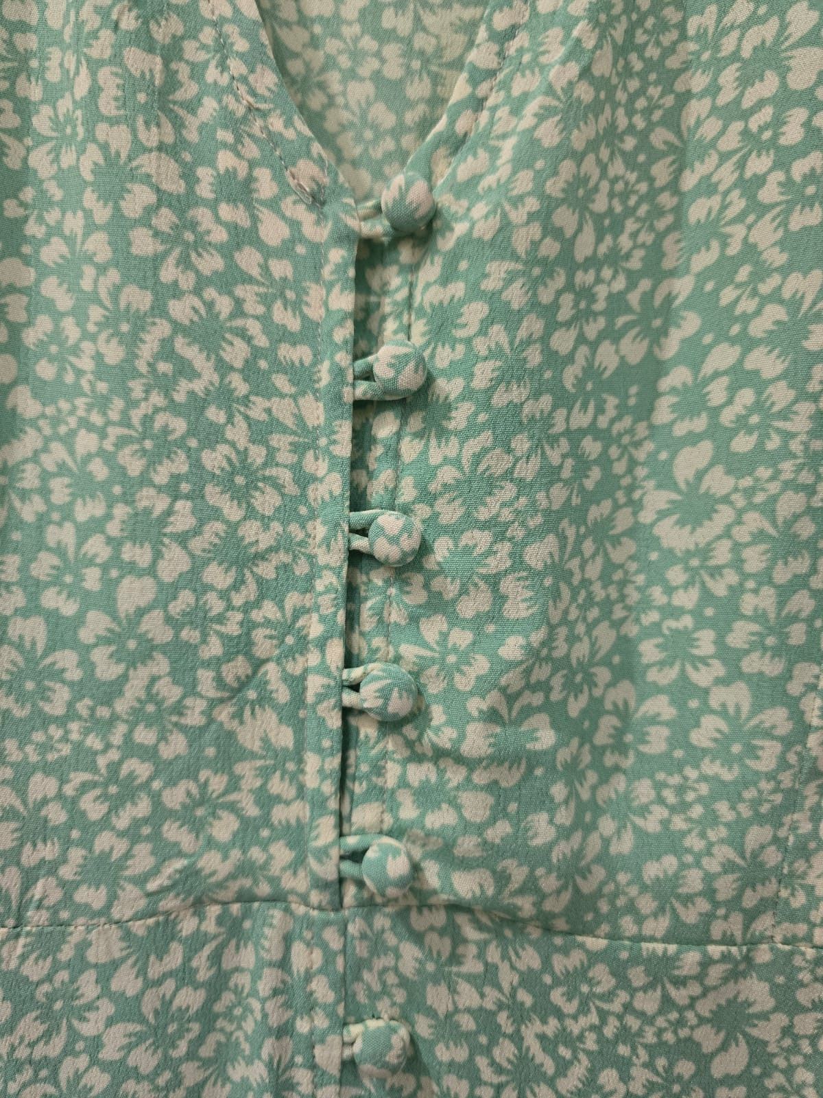 Other Rixo Green With White Dots High Waisted Dress Size XS / US 0-2 / IT 36-38 - 3 Thumbnail