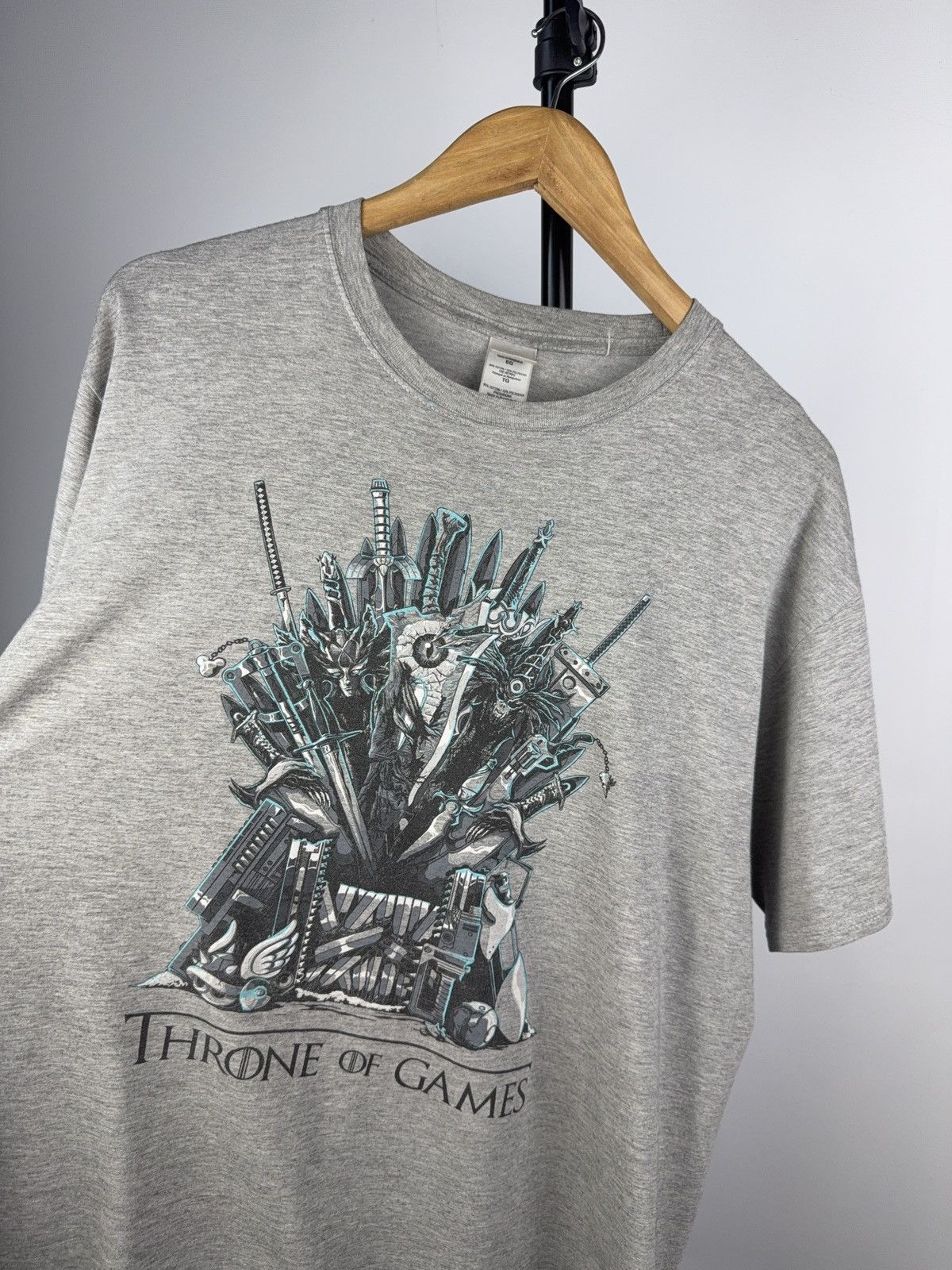 Vintage Throne of Games” Parody Tee Gamer Thrones Console Print XL Size US XL / EU 56 / 4 - 3 Thumbnail
