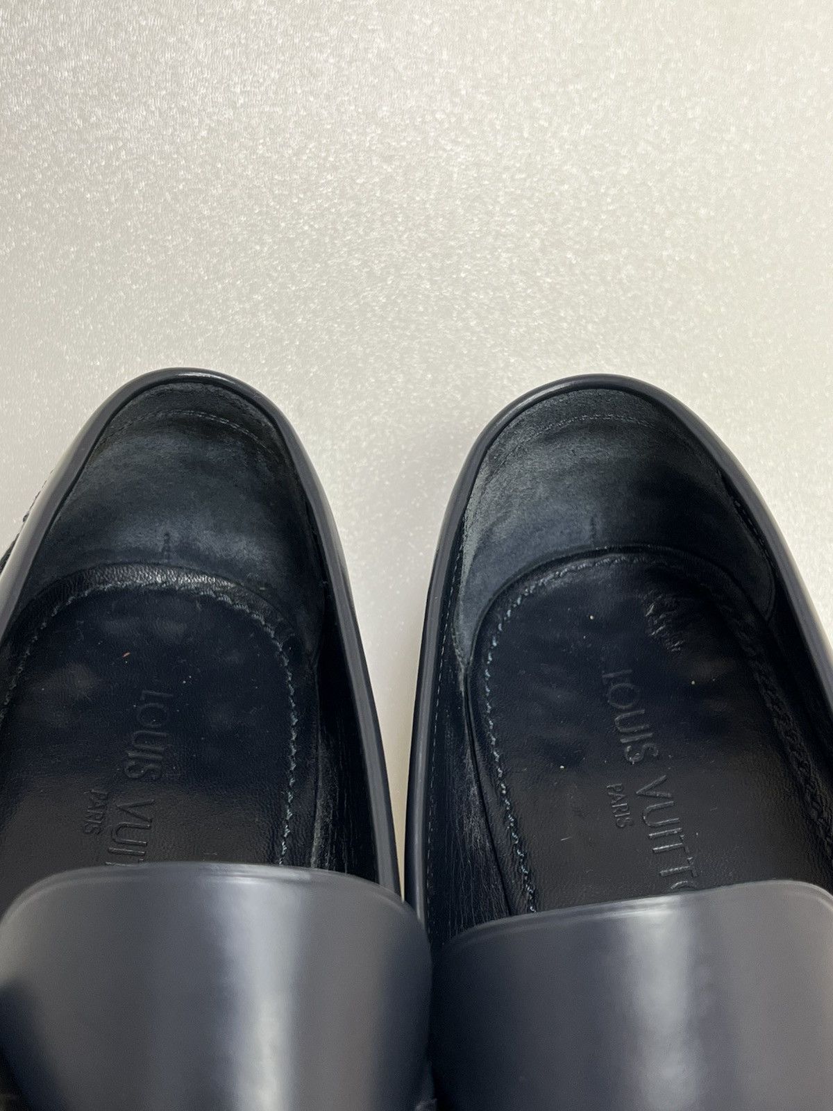 Louis Vuitton Louis Vuitton Damier Embossed Leather Penny Loafers Blue 10 Size US 10 / EU 43 - 21 Thumbnail