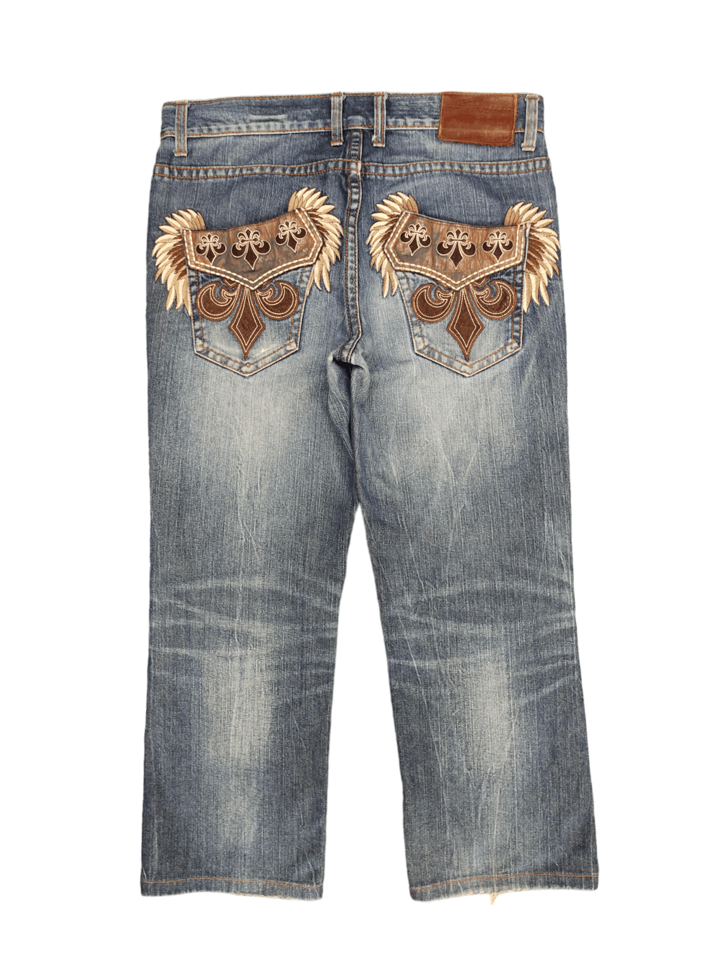 Affliction Be Ambition Cross And Wings Embroider Chrome Heart Style Y2k Size US 34 / EU 50 - 1 Thumbnail