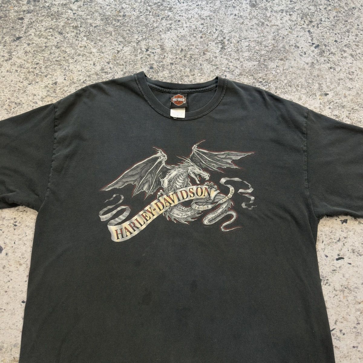 Harley Davidson Faded Thrashed Distressed Dragon Tee ERD Grunge Size US XL / EU 56 / 4 - 3 Thumbnail