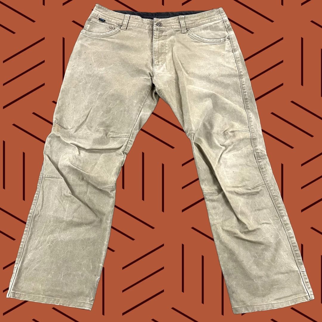 Vintage KUHL Rydr Pants Mens 36x30 Brown Hiking Outdoor Workwear Casual Flat Front Cotton Size US 36 / EU 52 - 1 Thumbnail