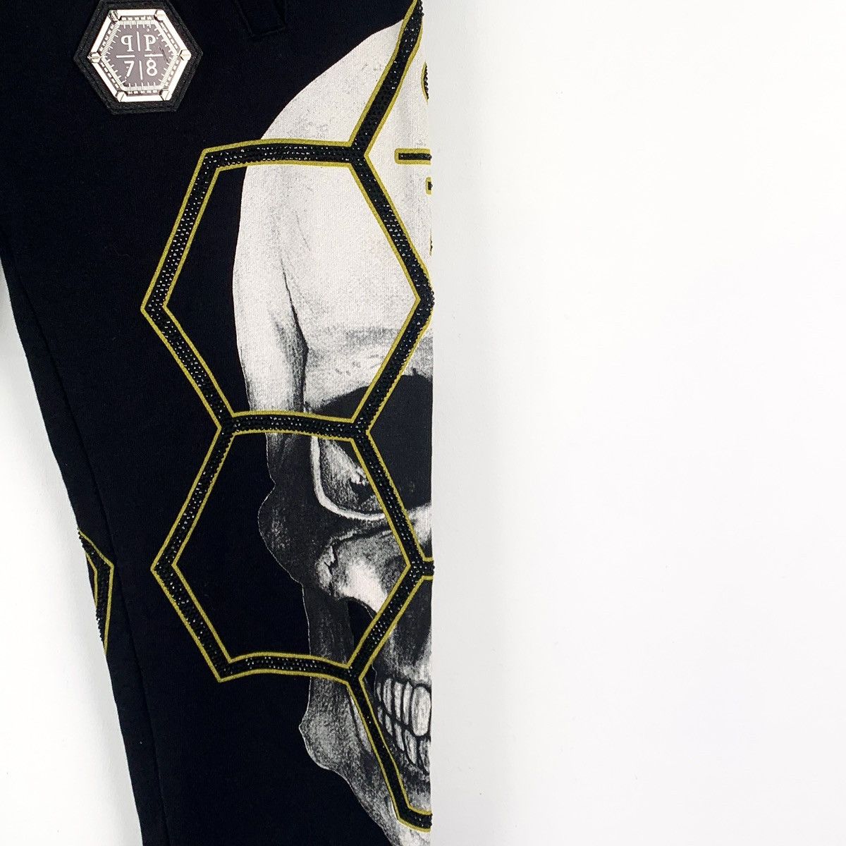 Philipp Plein Philipp Plein Black Skull Print Beaded Casual Pants K26WX Size US 32 / EU 48 - 4 Thumbnail