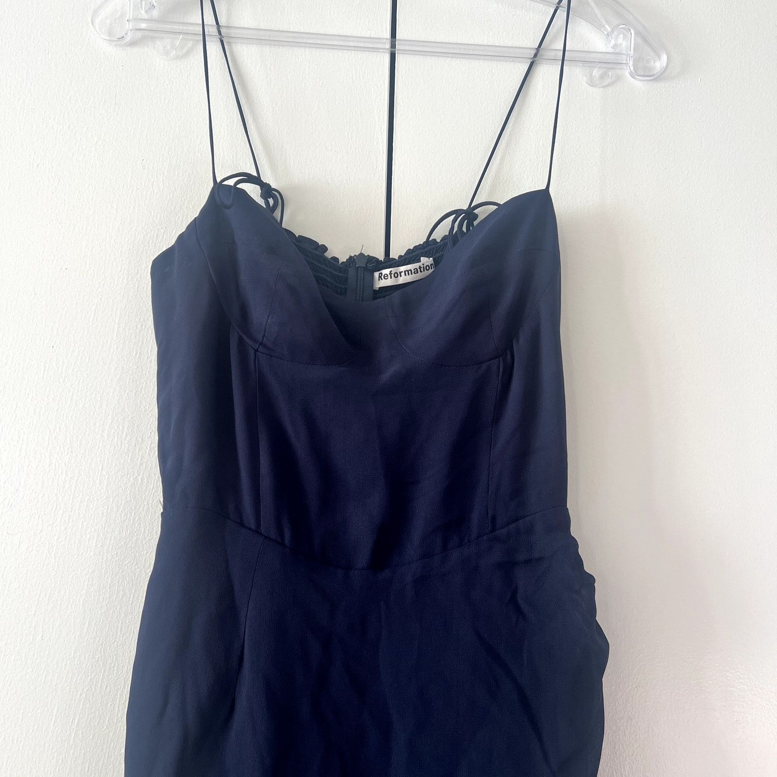 Reformation Reformation Kourtney Midi Dress Navy Blue Size 2 Size XS / US 0-2 / IT 36-38 - 3 Thumbnail