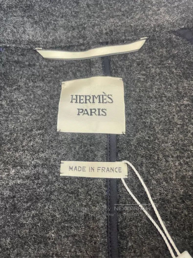 Hermes Hermes Dark Blue Wool Long Coat Size XXS / US 00 / IT 34 - 3 Thumbnail