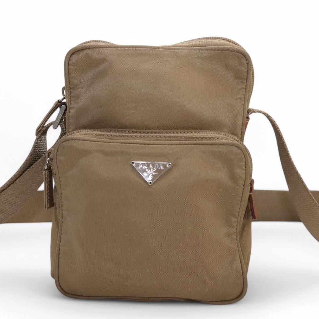Prada Prada - Amazon Beige Nylon Shoulder Bag Triangle Logo Size ONE SIZE - 2 Thumbnail