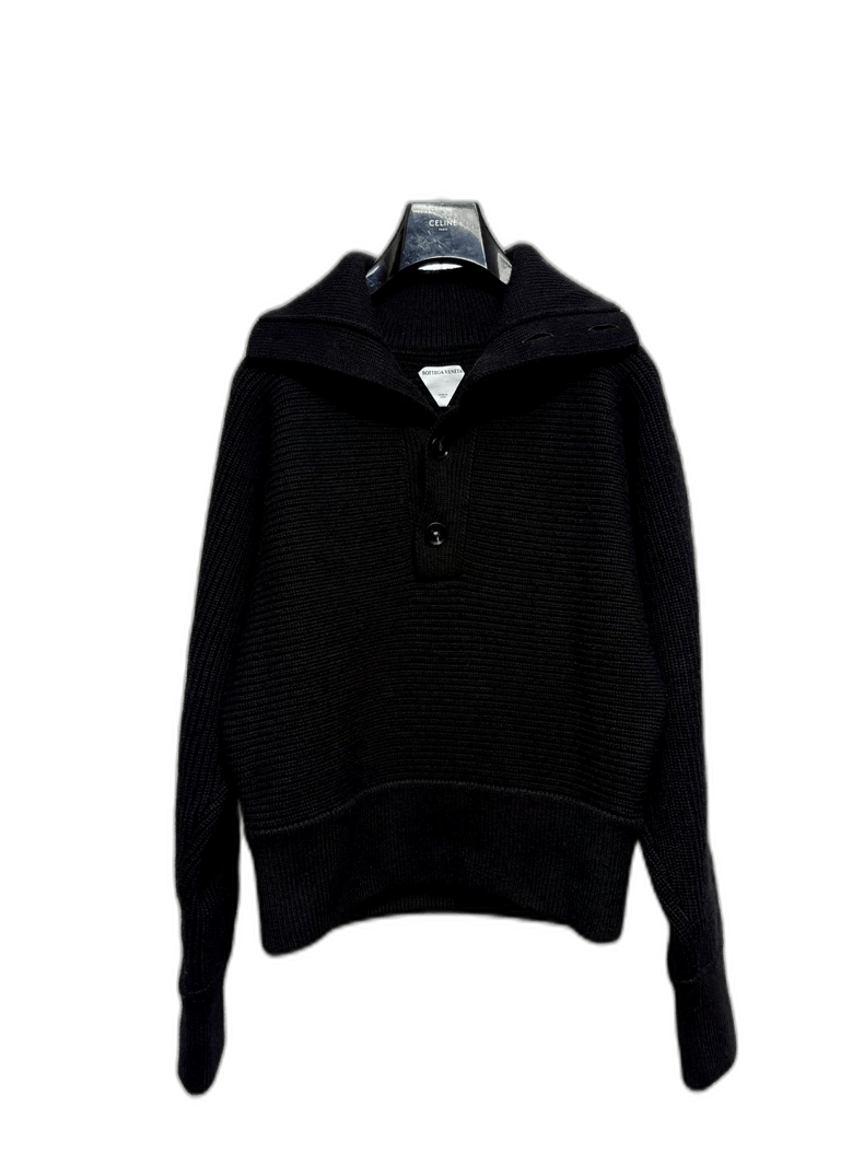 Bottega Veneta Black High-Neck Sweater