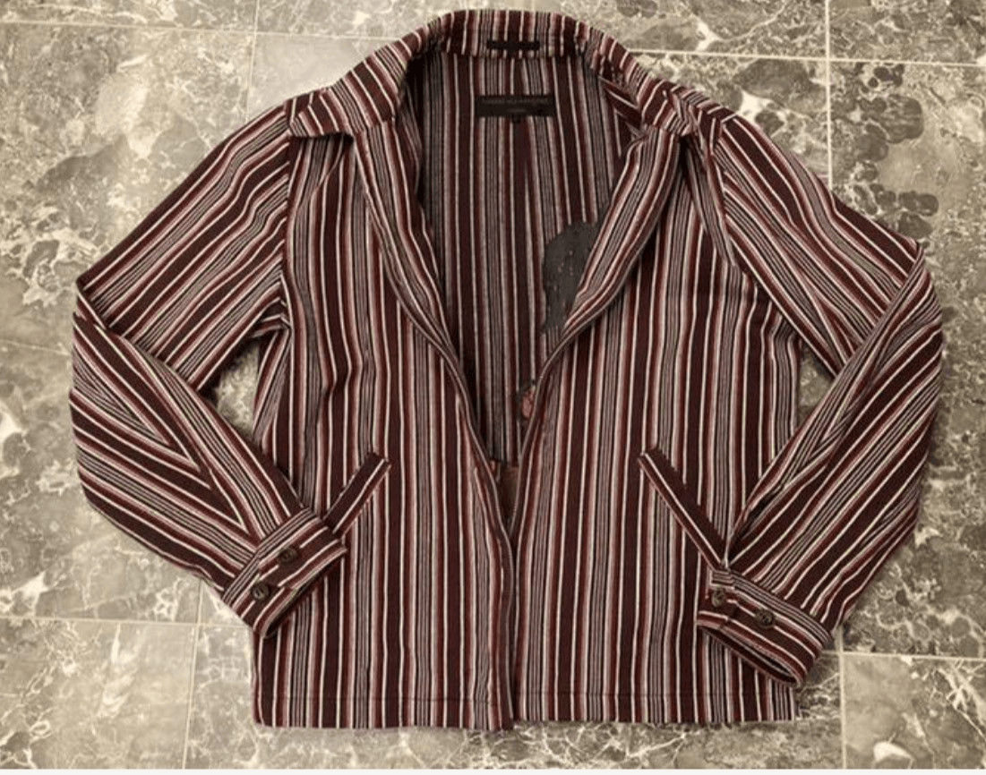 Comme des Garcons AD2002 Comme Des Garçons Homme Pinstripe Painted Cuba Blazer Size US M / EU 48-50 / 2 - 4 Thumbnail