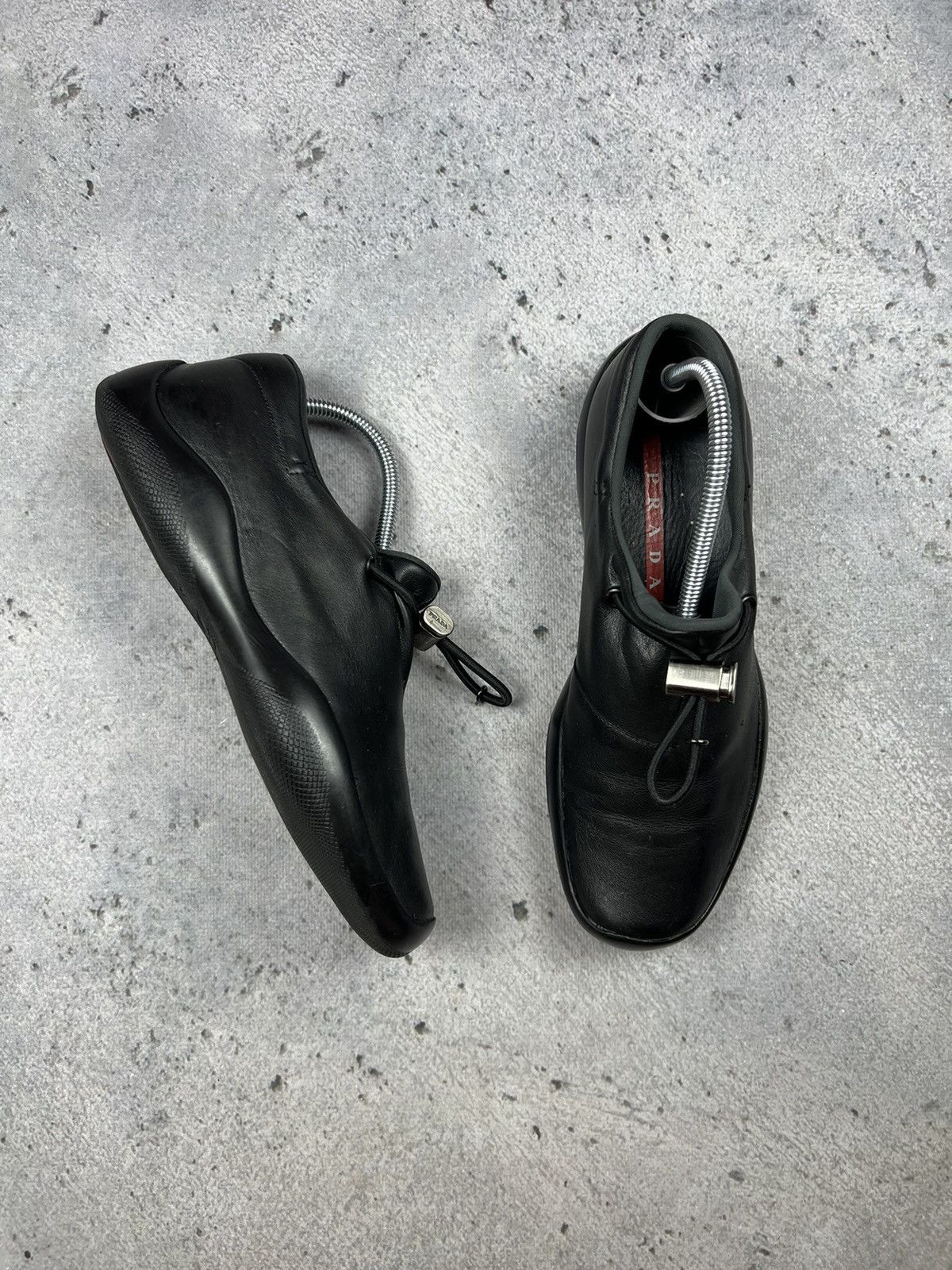 Prada Vintage Prada Strap red tab leather loafers Size US 6 / IT 36 - 1 Thumbnail