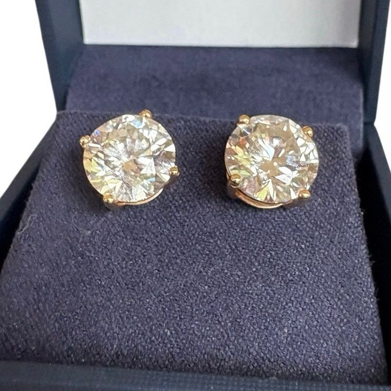Other 6 Carat Total Lab Grown Diamond Stud Earrings 14k Gold VVS2 Size ONE SIZE - 6 Thumbnail