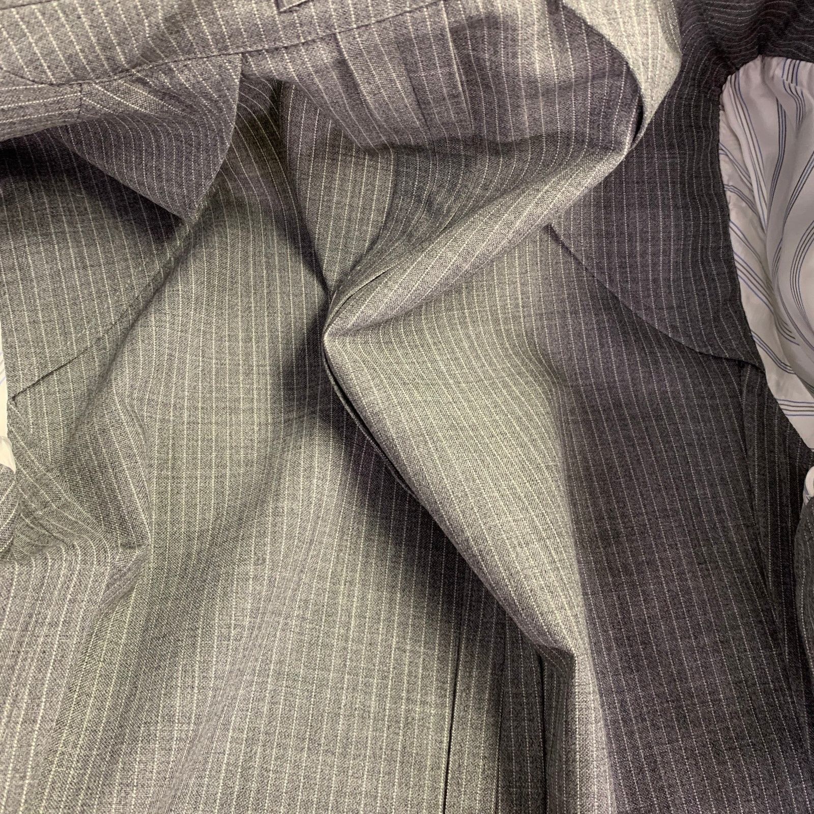 Lardini Size 38 Grey White Stripe Wool Notch Lapel Sport Coat Size 38R - 6 Thumbnail