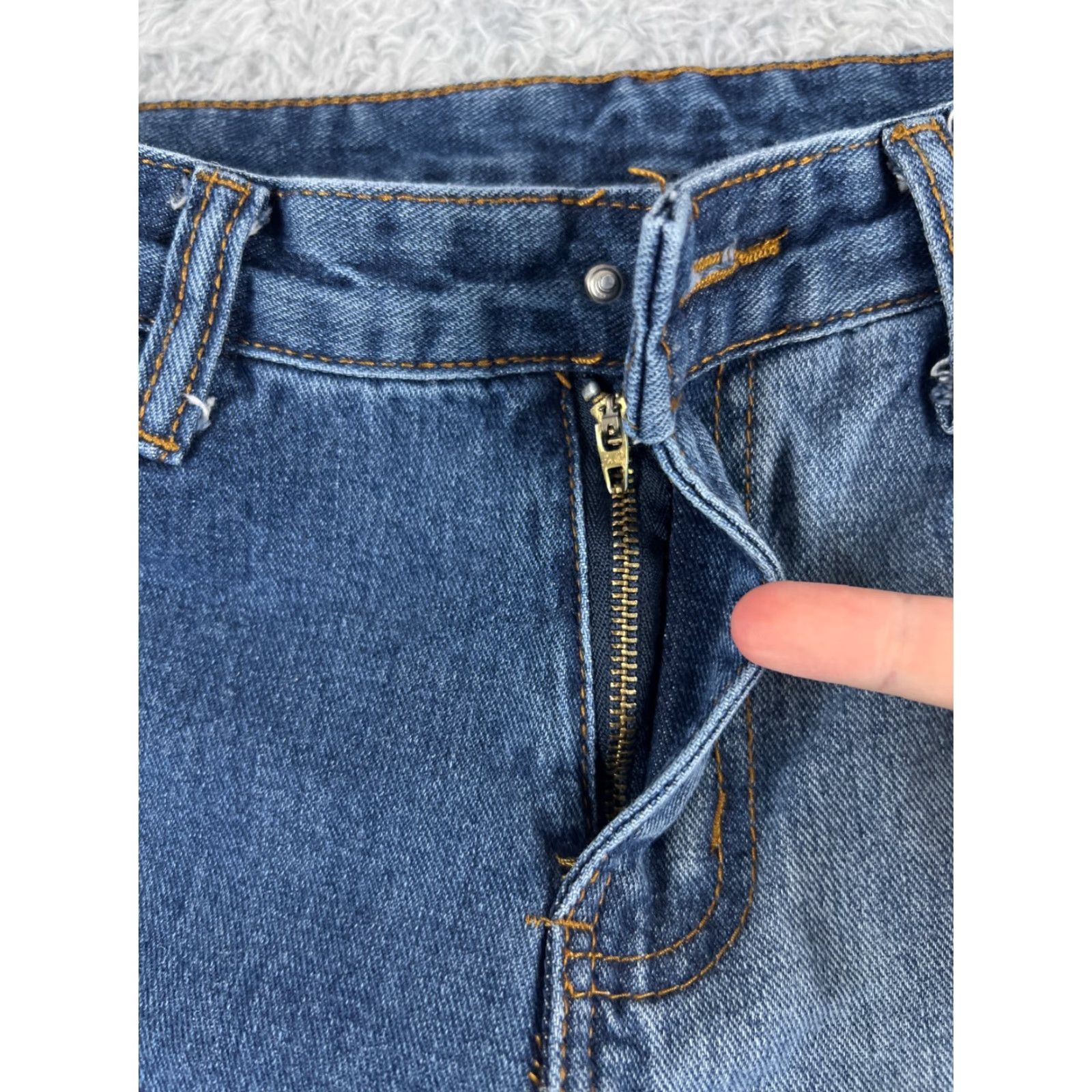 Vintage VINTAGE Jeans Women 26 Blue Denim Straight Leg Crop Patchwork High Rise Cotton 26x26 5-Pocket Design Modern Western Womens Jeans Size 26" / US 2 / IT 38 - 5 Thumbnail
