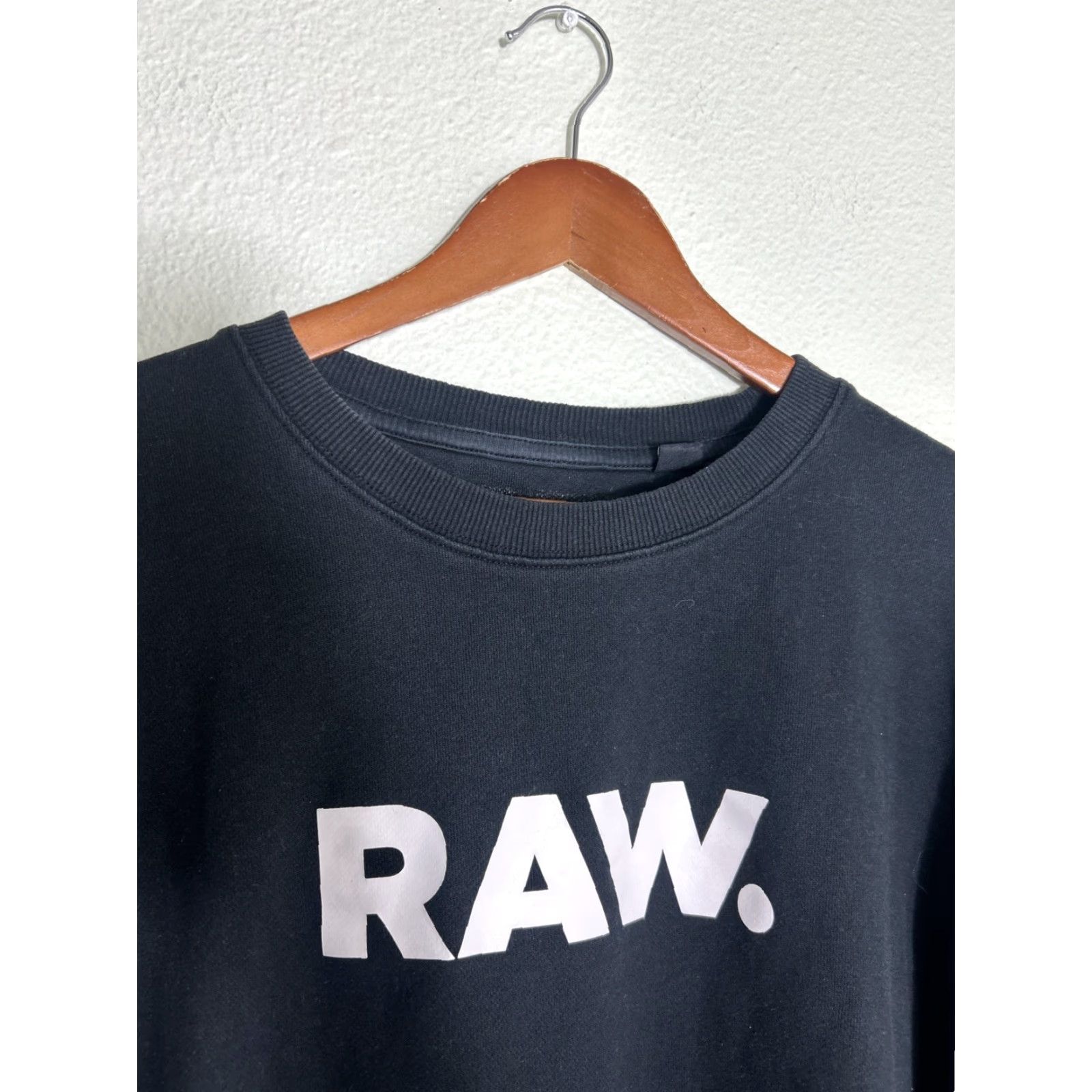 Vintage G-STAR RAW Crewneck Spellout Sweatshirt Black Mens Large Pullover Sweatshirt Stars Size US L / EU 52-54 / 3 - 3 Thumbnail