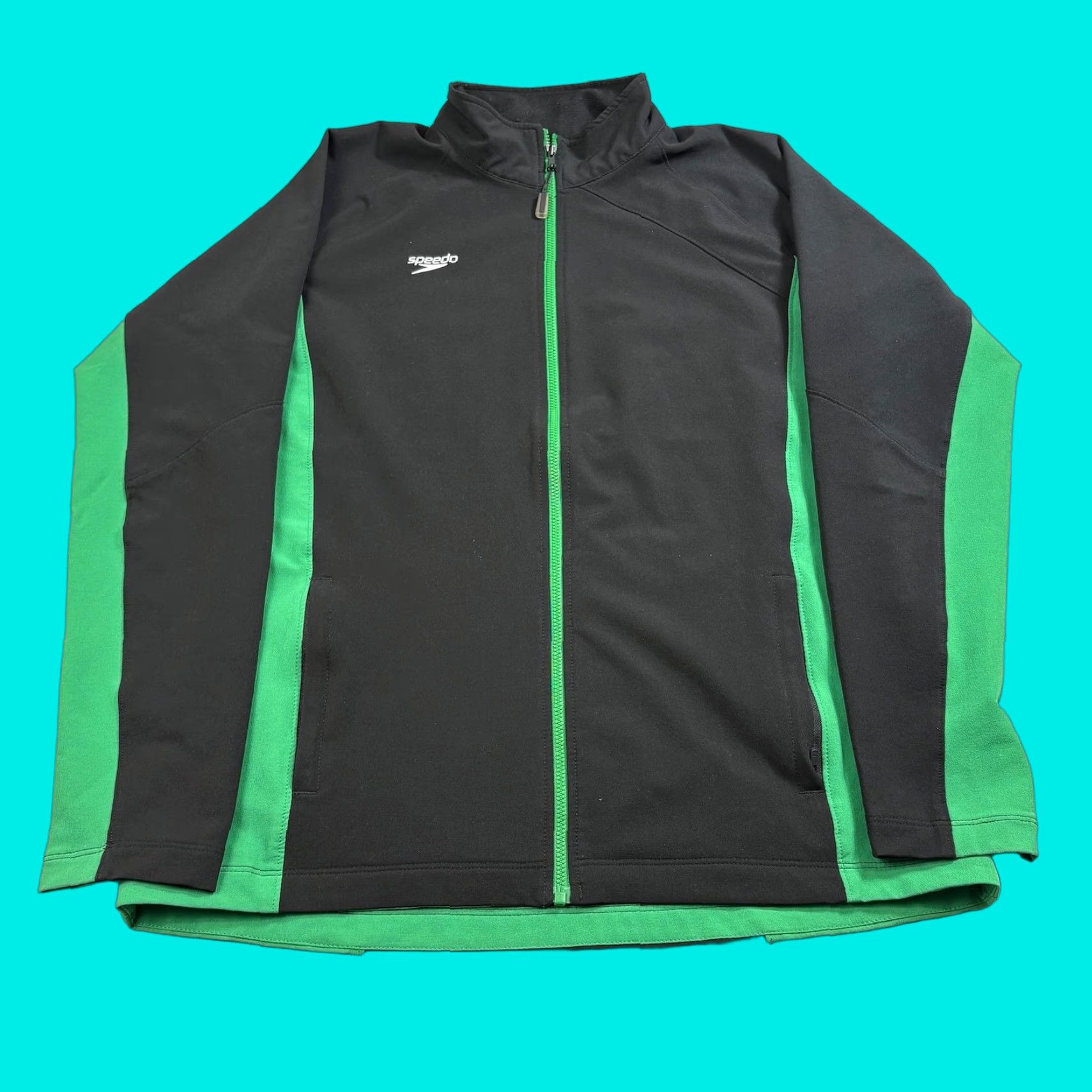 Speedo Speedo Jacket Men M Black Full Zip Athletic Polyester Spandex Sporty Swim Windbreaker Logo Size US M / EU 48-50 / 2 - 1 Thumbnail