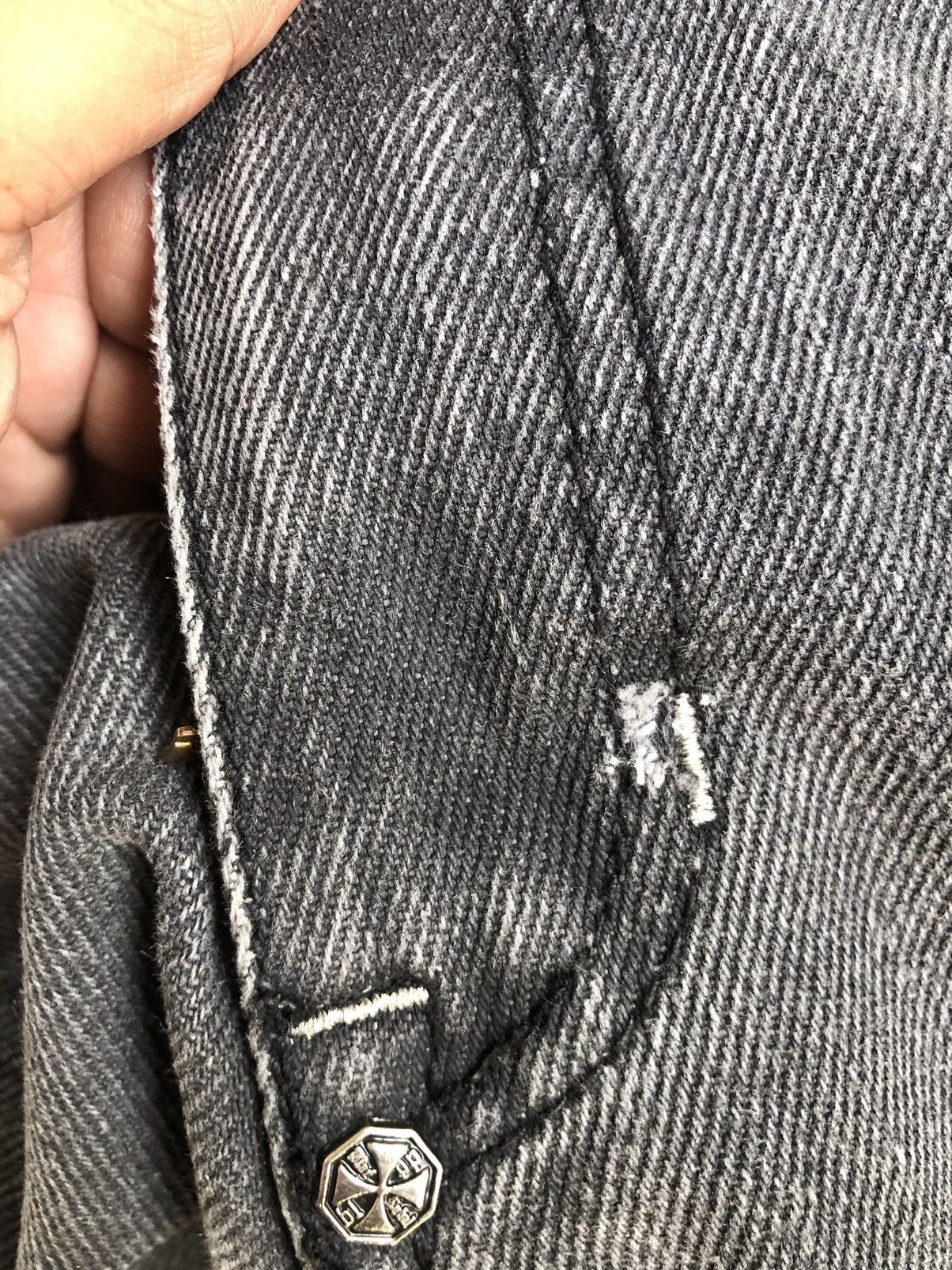 If Six Was Nine Japanese Blac Label Flared Jeans Embroidered logo Distressed Size US 33 - 17 Thumbnail