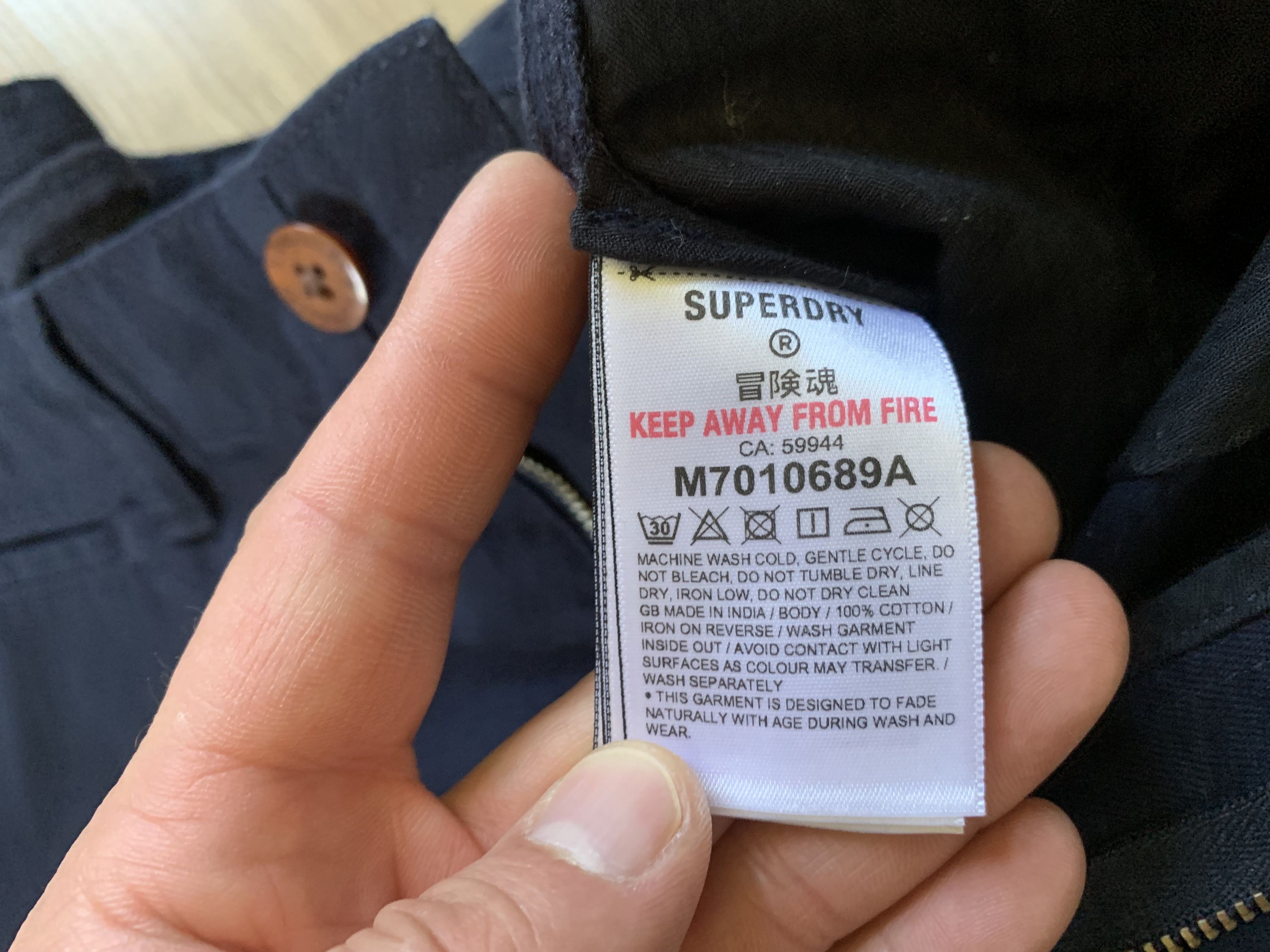 Superdry Superdry Navy Blue Cotton Chino Pants Size US 34 / EU 50 - 8 Thumbnail