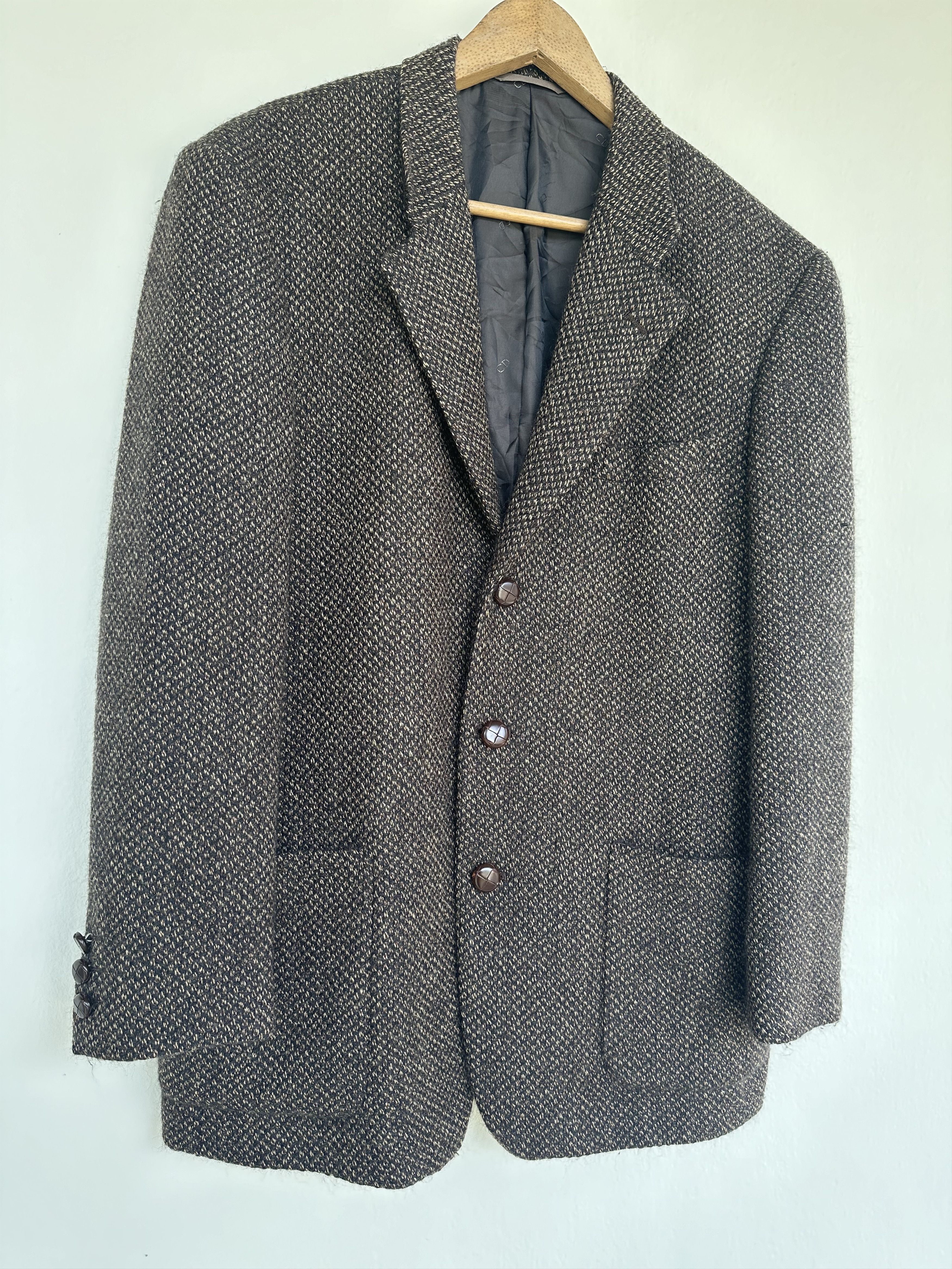 Christian Dior Monsieur Vintage 80s Christian Dior Monsieur Tweed Suit Coat Size 40S - 4 Thumbnail