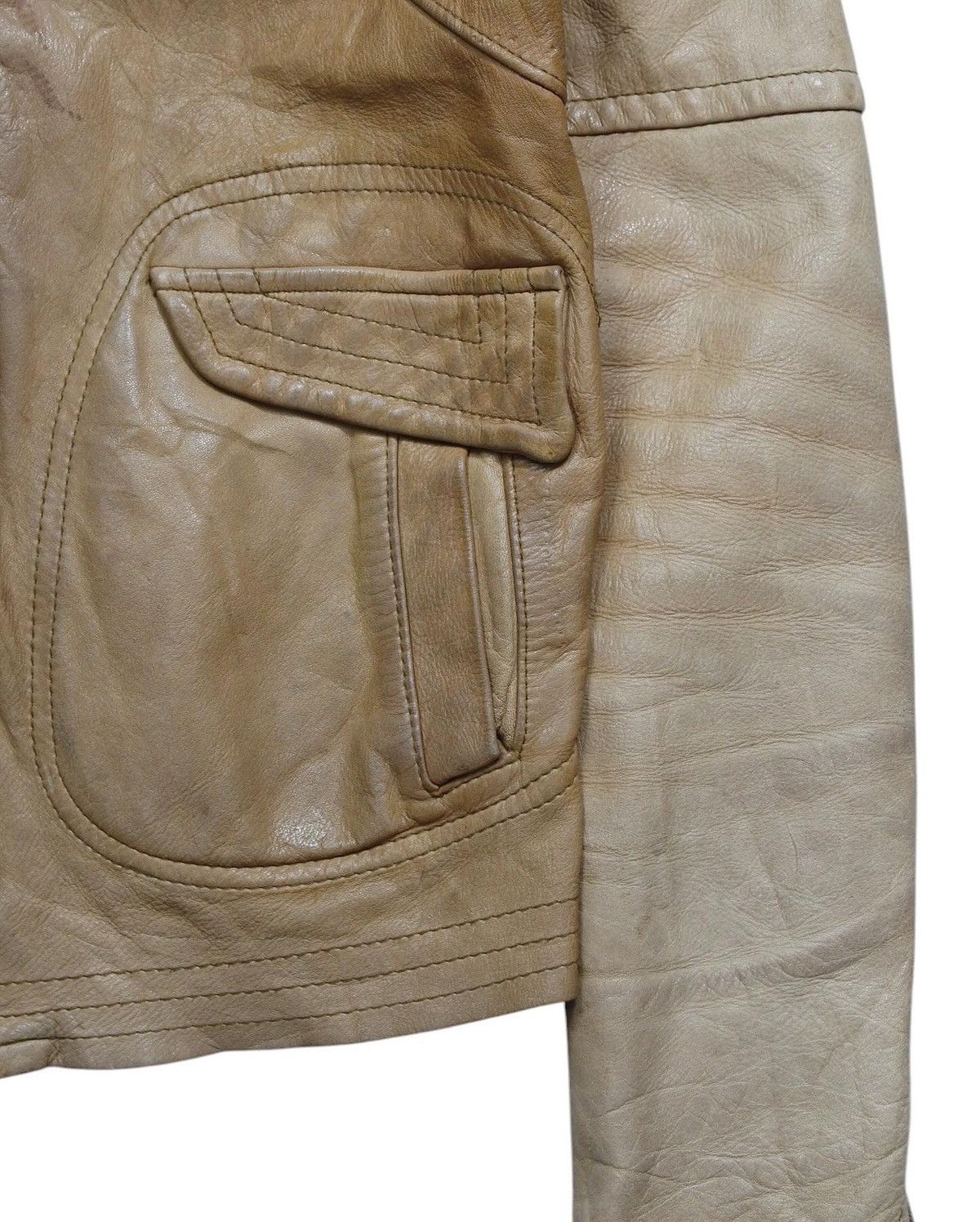 Vintage 2000S FAITHFUL FANATIC LAMBSKINS LEATHER ZIP UP JACKET Size M / US 6-8 / IT 42-44 - 7 Thumbnail