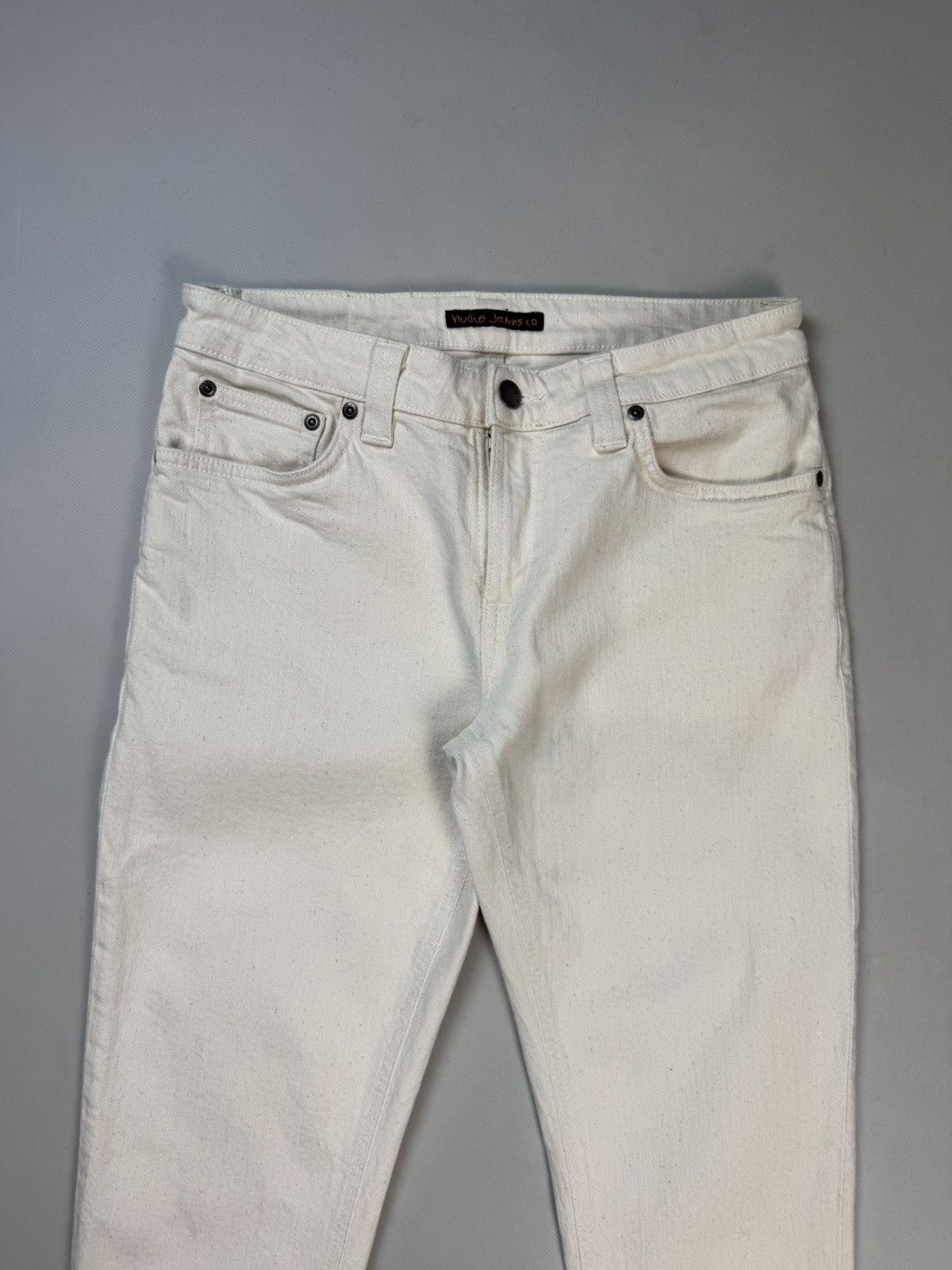 Nudie Jeans Nudie Jeans Co Skinny Lin Ecru Stretch Twill Men’s Jeans Size US 31 - 5 Thumbnail