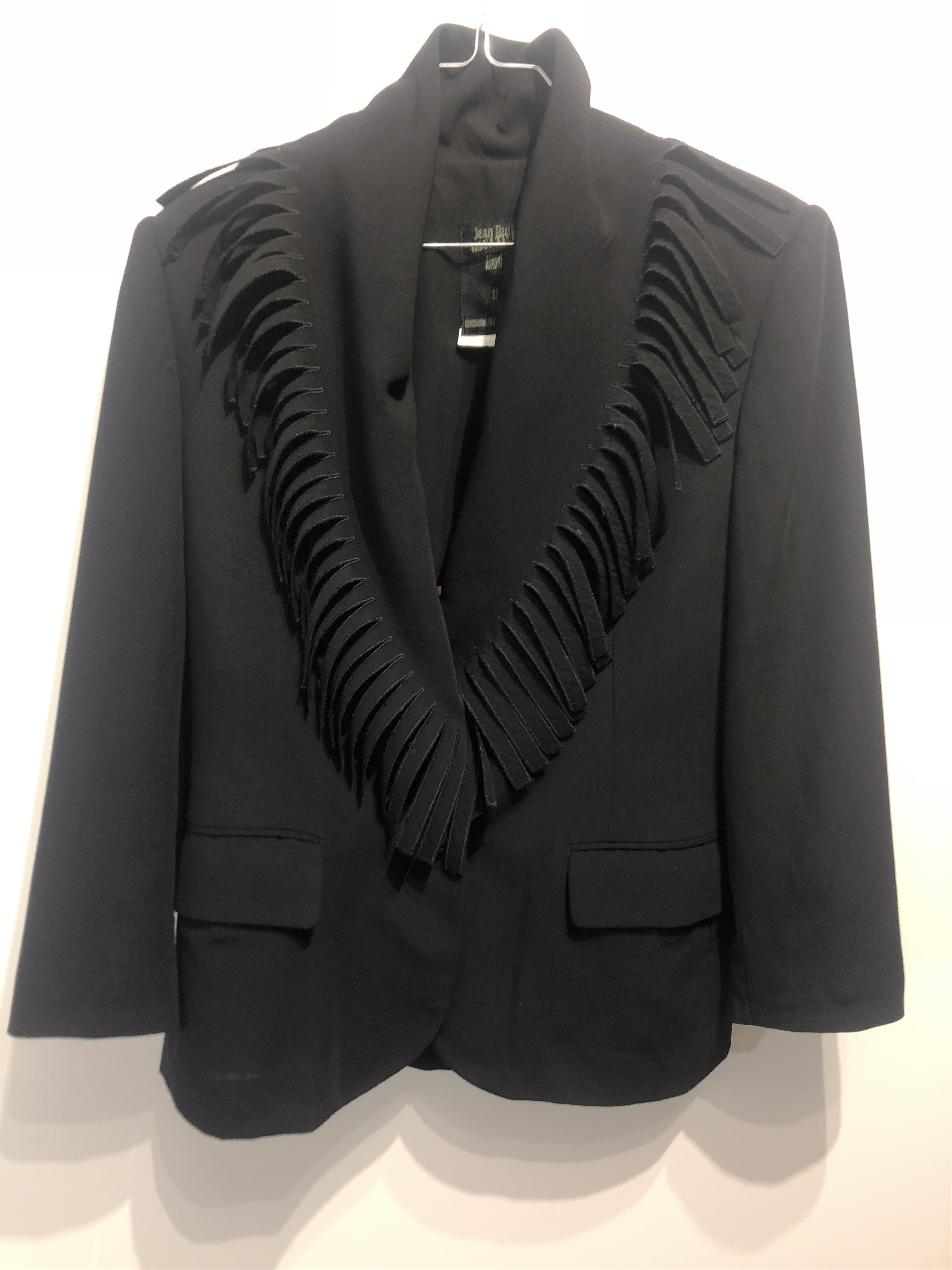 Jean Paul Gaultier 1989 Tassels Collar Shaped Jacket Size M / US 6-8 / IT 42-44 - 2 Thumbnail