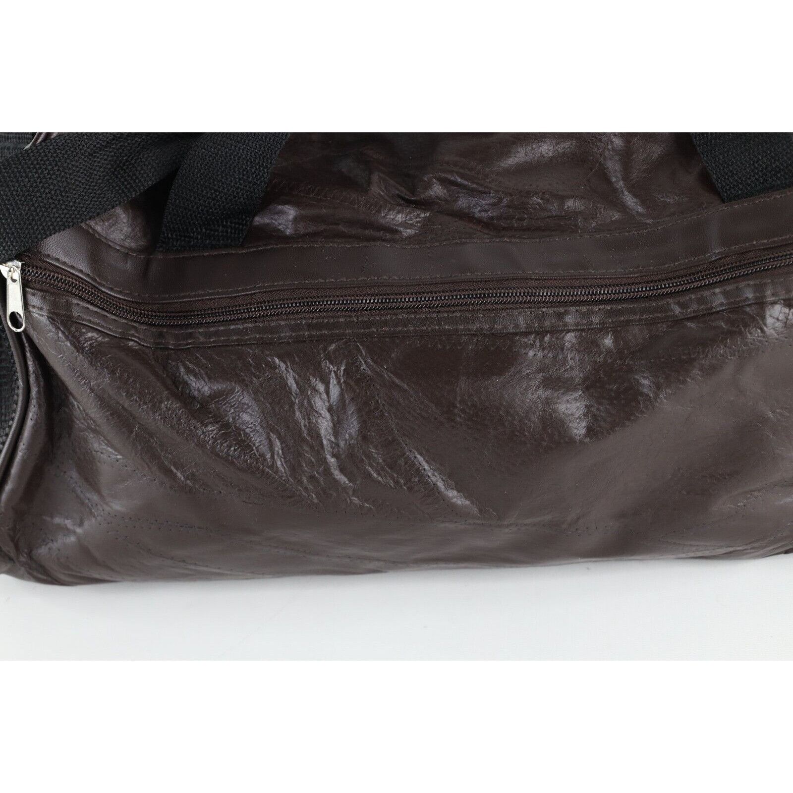 Vintage Vintage 90s Streetwear Patchwork Leather Handled Duffel Bag Size ONE SIZE - 2 Thumbnail
