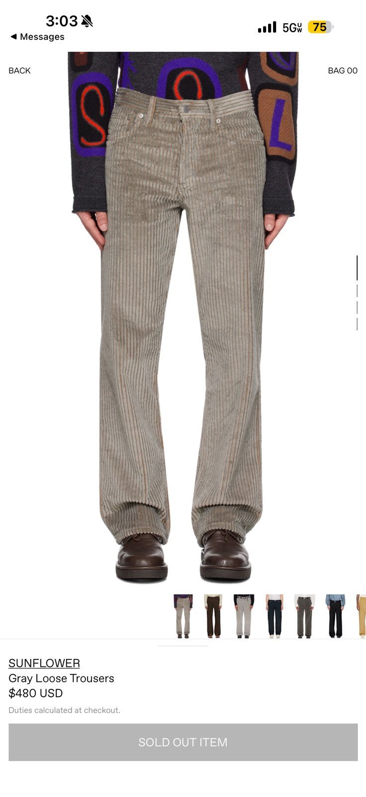 Sunflower Sunflower Gray Loose Trousers Size US 32 / EU 48 - 13 Thumbnail
