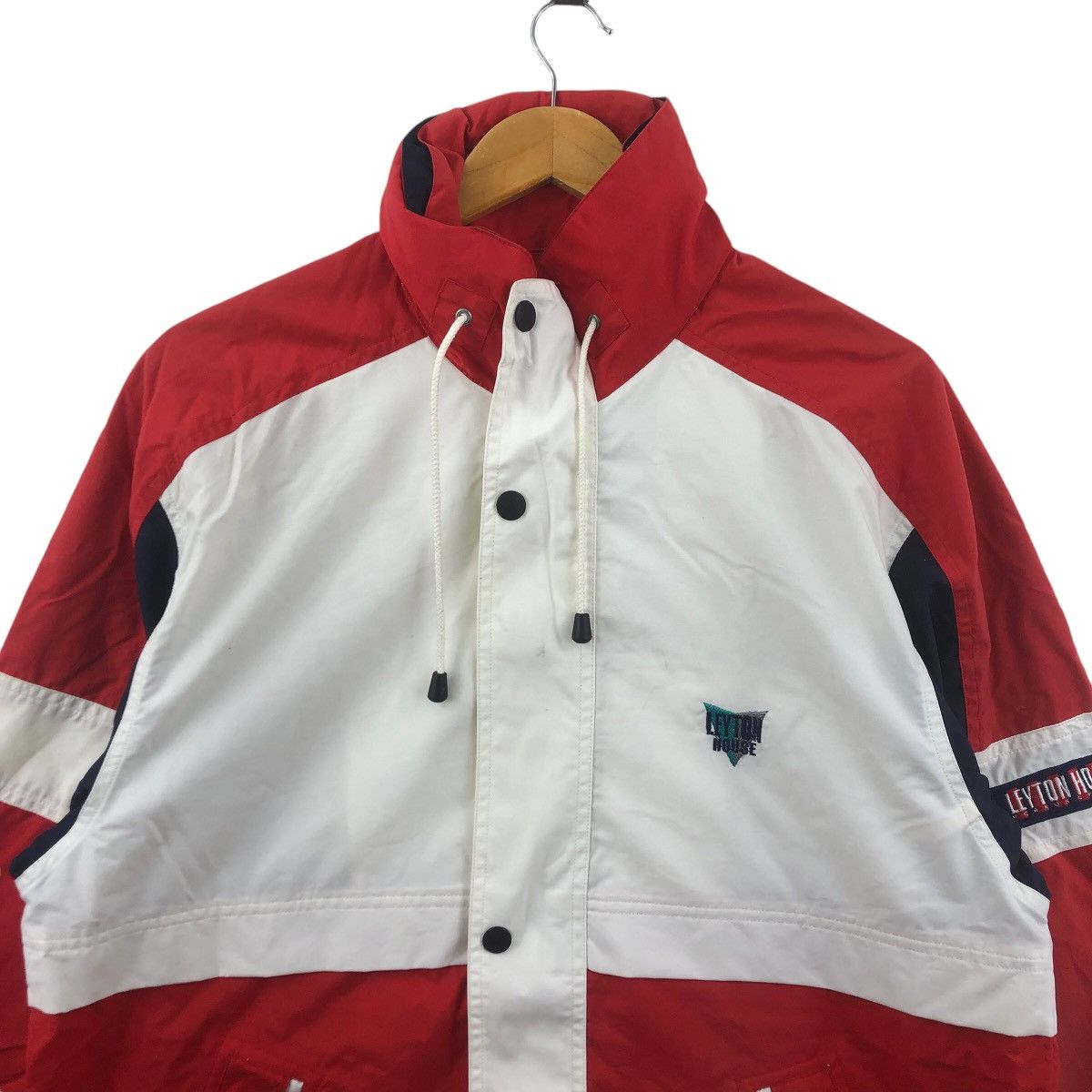 Vintage Vintage 90s LEYTON HOUSE Windbreaker Jacket Motosports Size US L / EU 52-54 / 3 - 2 Thumbnail