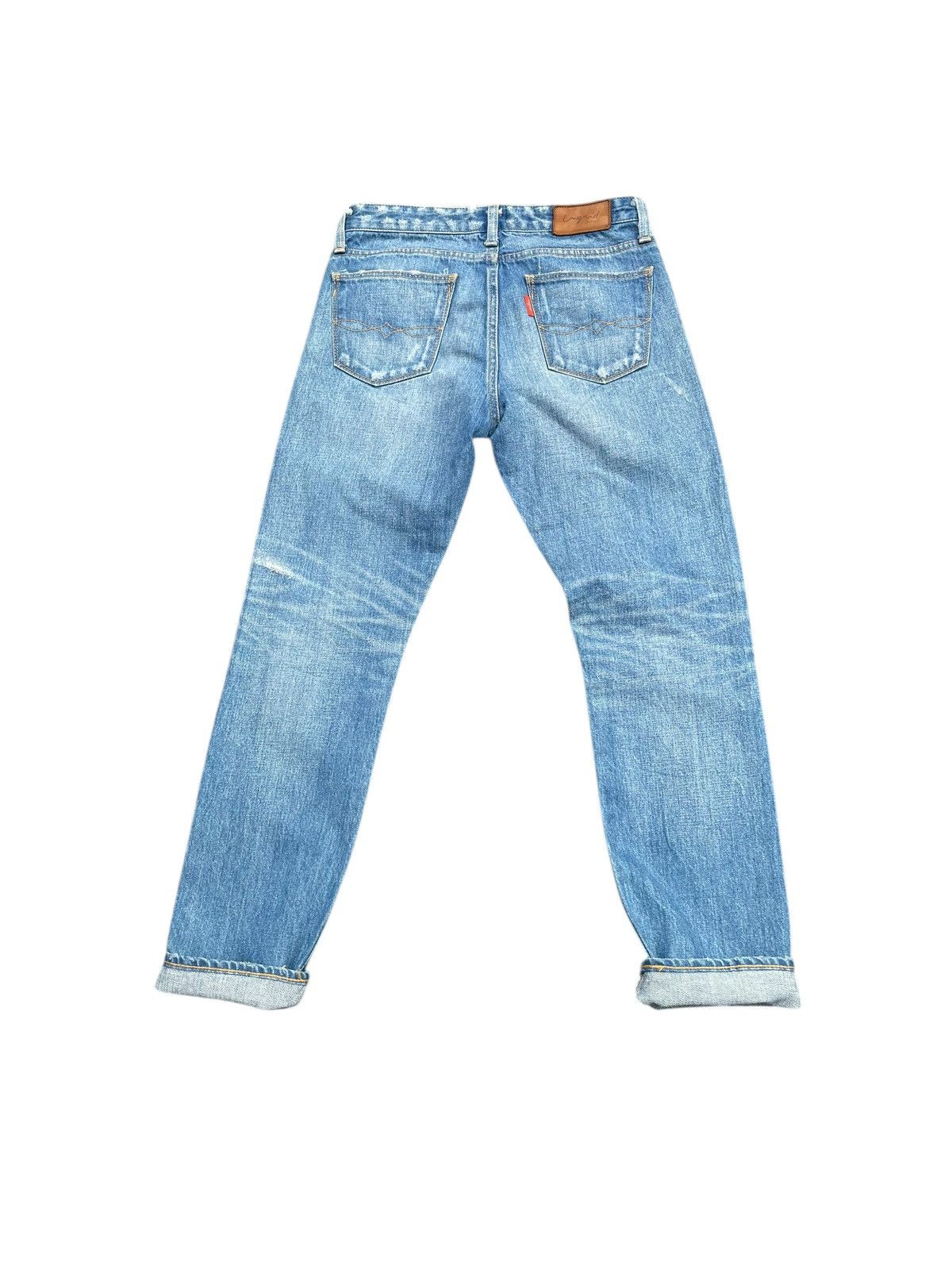Japanese Brand Ungrid Distresed Selvedge Jeans Size 29" - 8 Thumbnail