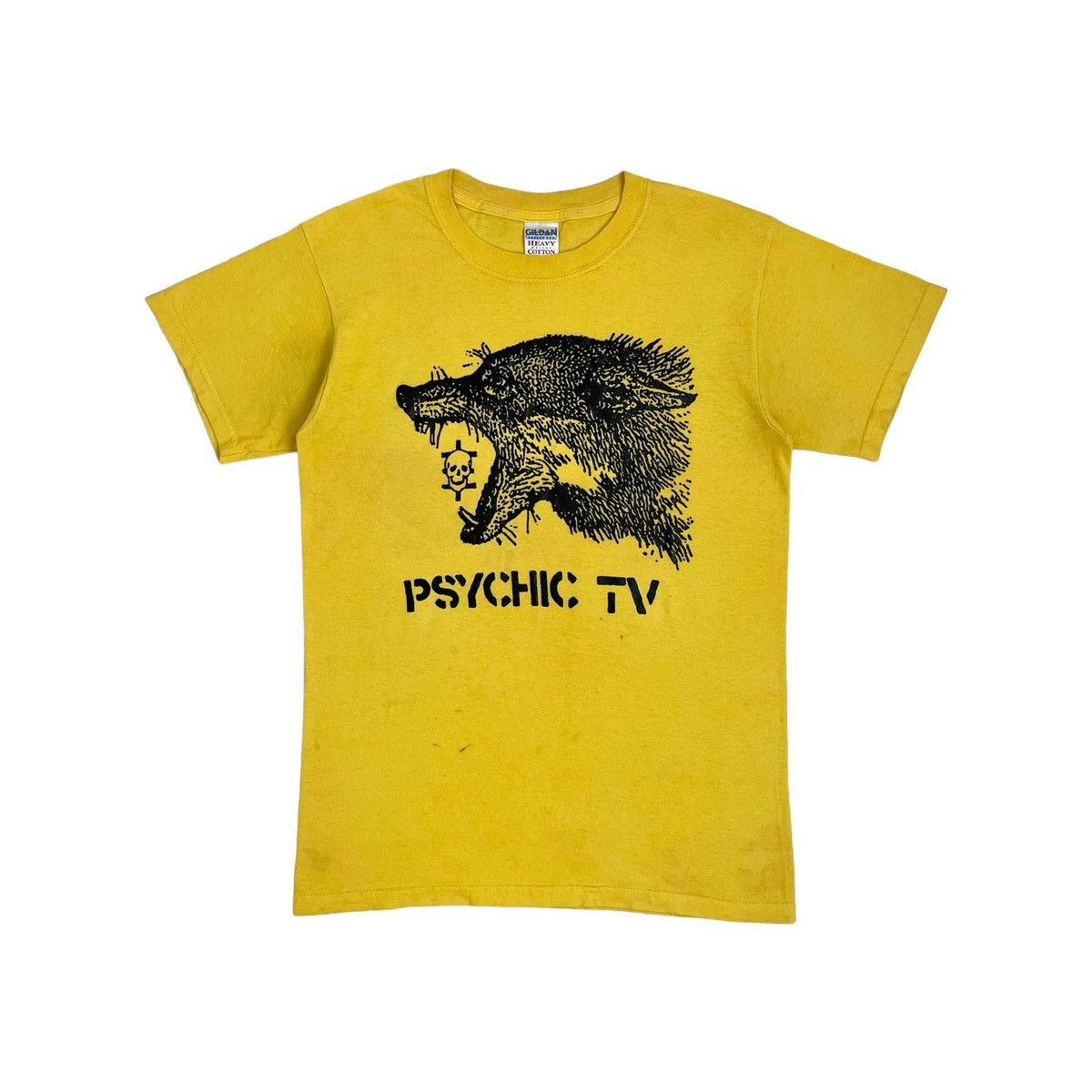 image of Band Tees x Vintage Psychic Tv Tee in Yellow, Men's (Size Small)