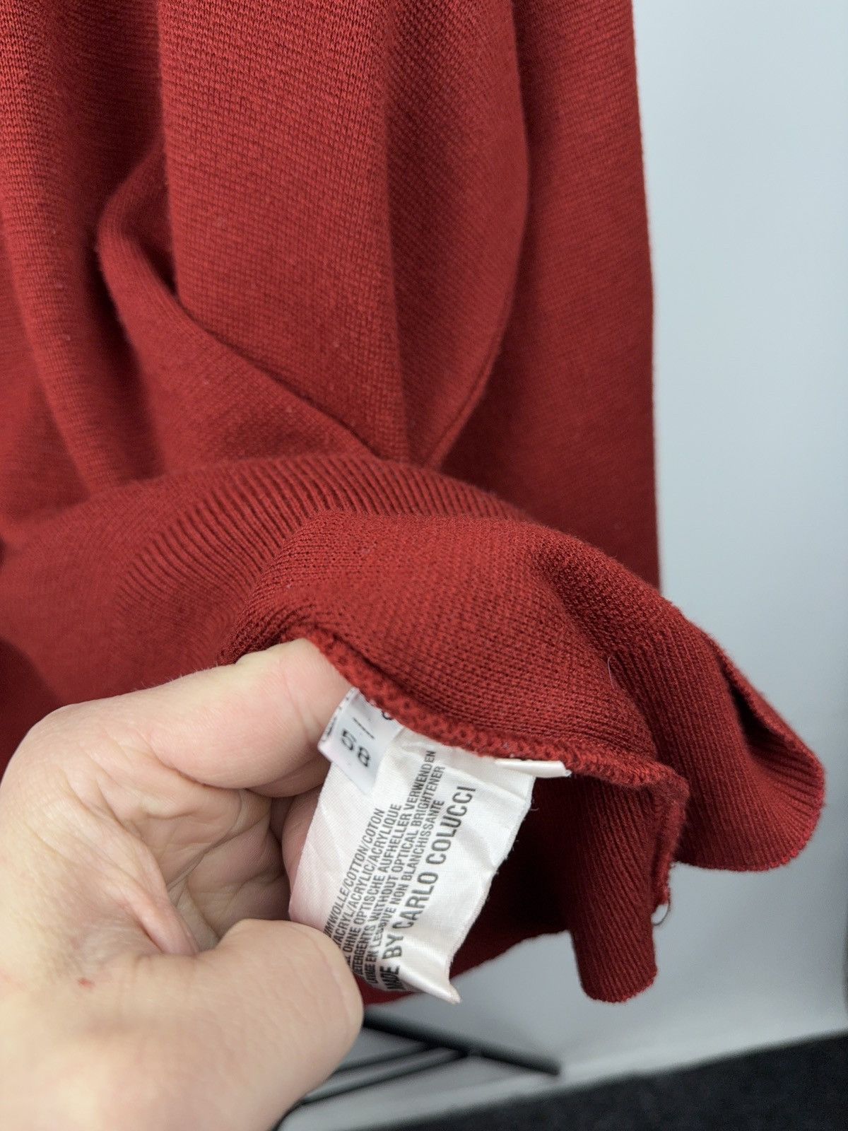 Carlo Colucci Luxury 00s Carlo Colucci Burgundy Knit Sweater Minimalist Size US XL / EU 56 / 4 - 8 Thumbnail