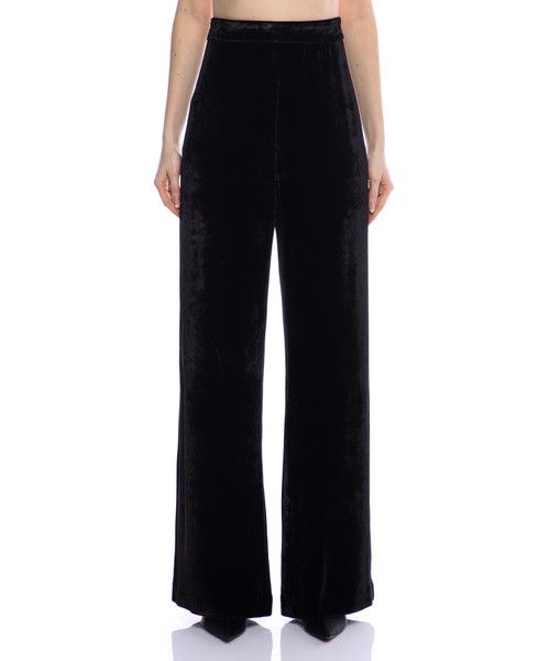 Jil Sander o1mt1gz1125 Velvet Wide-leg Pant in Black Size 36" / US 14 / IT 50 - 1 Thumbnail