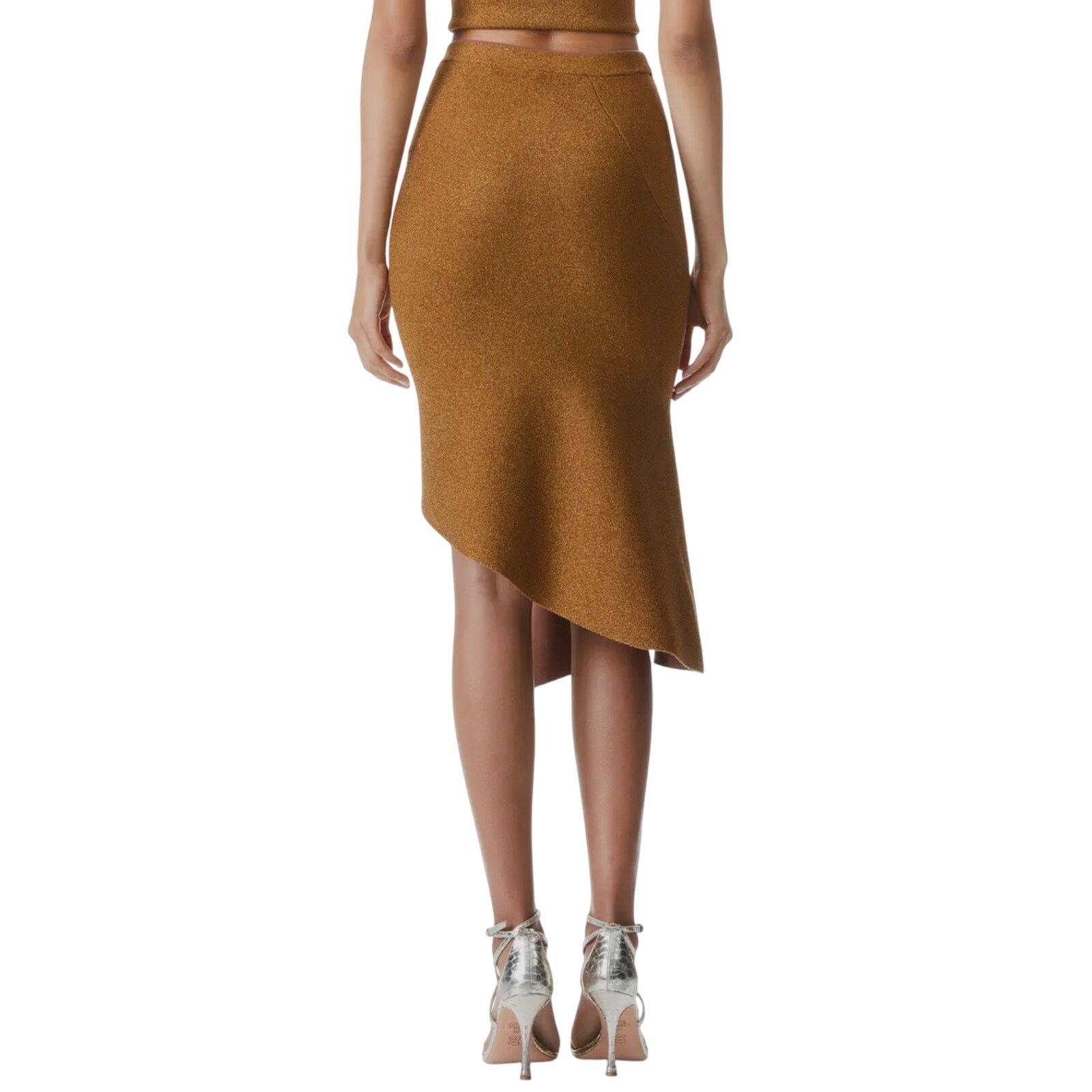 Alice + Olivia Alice + Olivia Maria Metallic Fitted Midi-Skirt Size XS Size 28" / US 6 / IT 42 - 2 Thumbnail