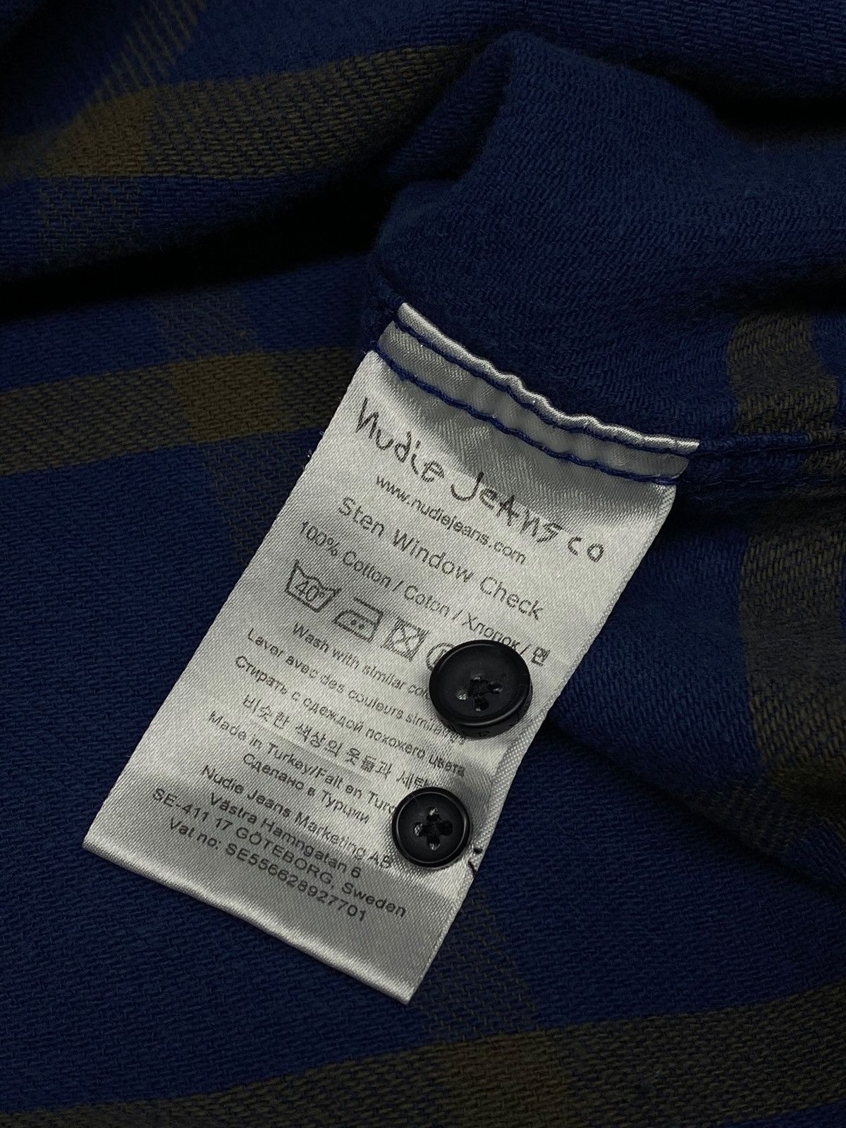 Nudie Jeans Nudie Jeans Stan Window Check Cotton Shirt Blue Men’s Size US L / EU 52-54 / 3 - 16 Thumbnail
