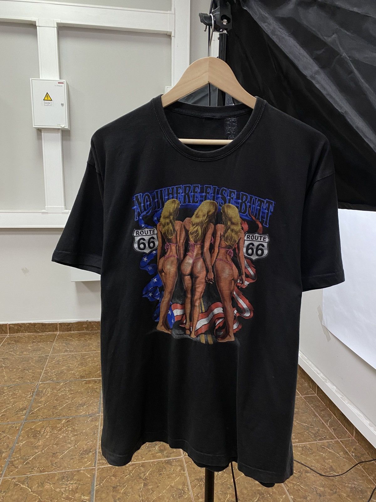 Route 66 🇺🇸 Vintage 90s Route 66 No Where Else Butt t-shirt Choppers Size US L / EU 52-54 / 3 - 1 Thumbnail