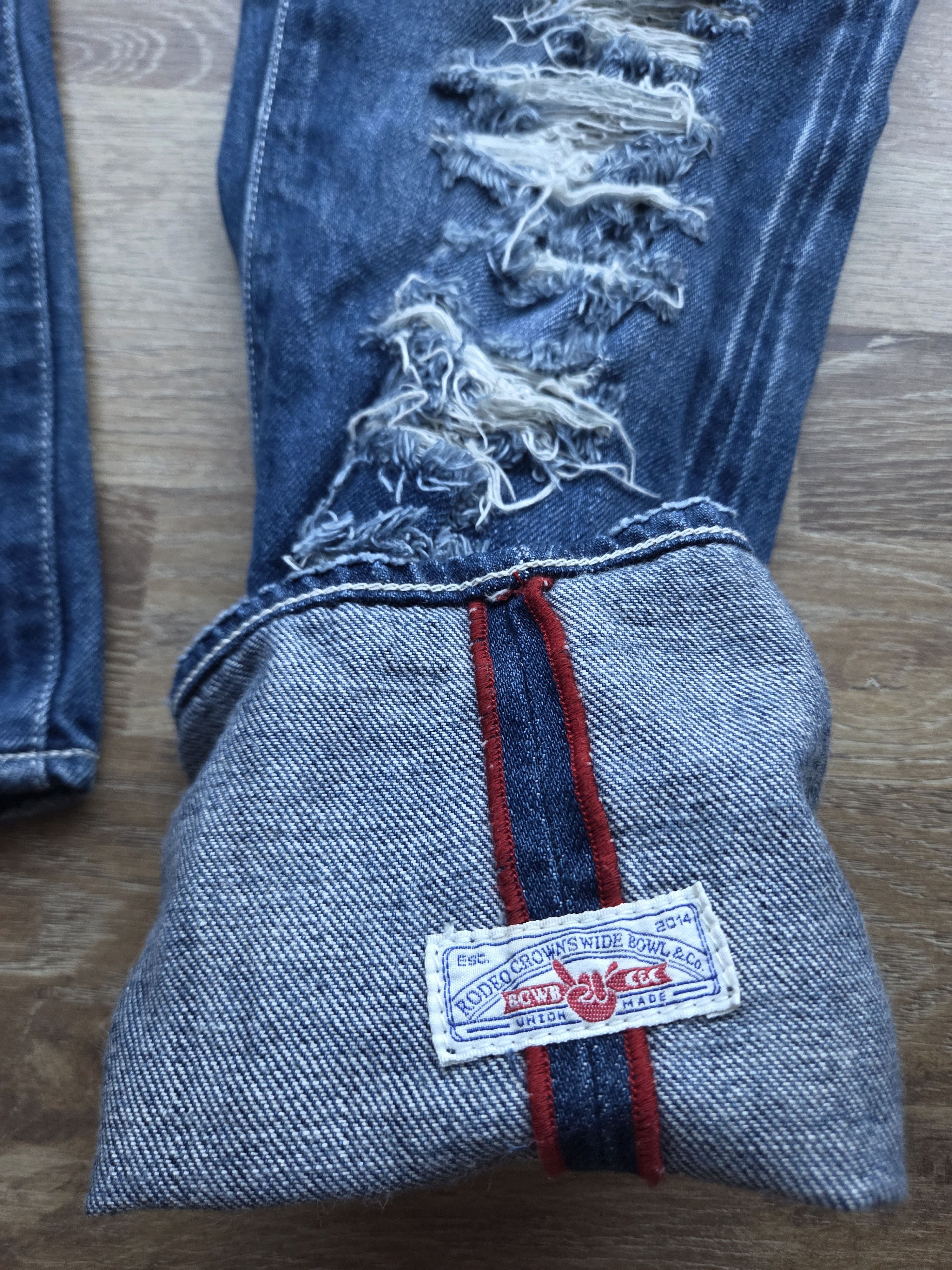 Japanese Brand Distressed Ripped Off RCWB Rodeo Crowns Red Selvedge Denim Size US 30 / EU 46 - 7 Thumbnail