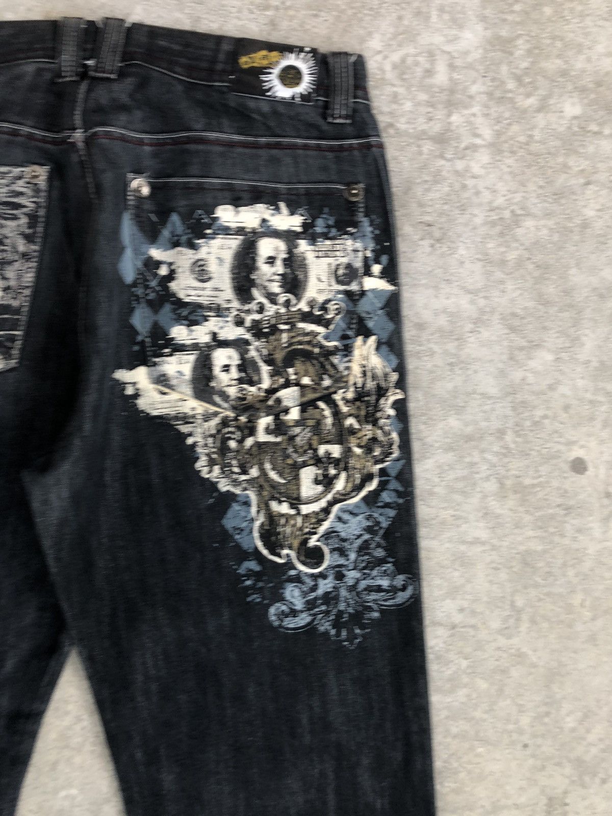 Japanese Brand Japanese Exa Embroidered Jeans baggy hip hop Size US 35 - 10 Thumbnail