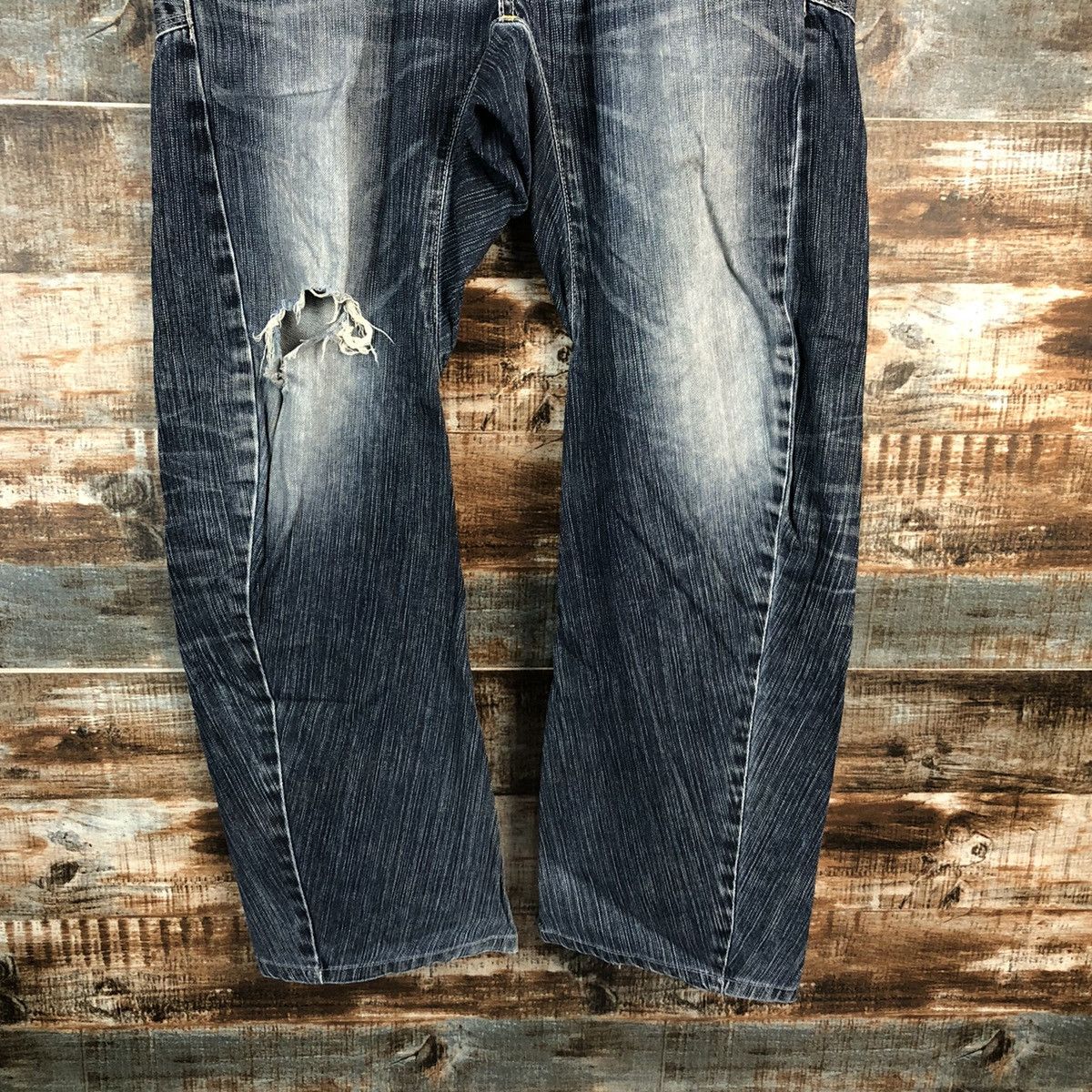 Edwin DLL Edwin Blue Distressed Denim Pants #C130 Size US 32 / EU 48 - 6 Thumbnail