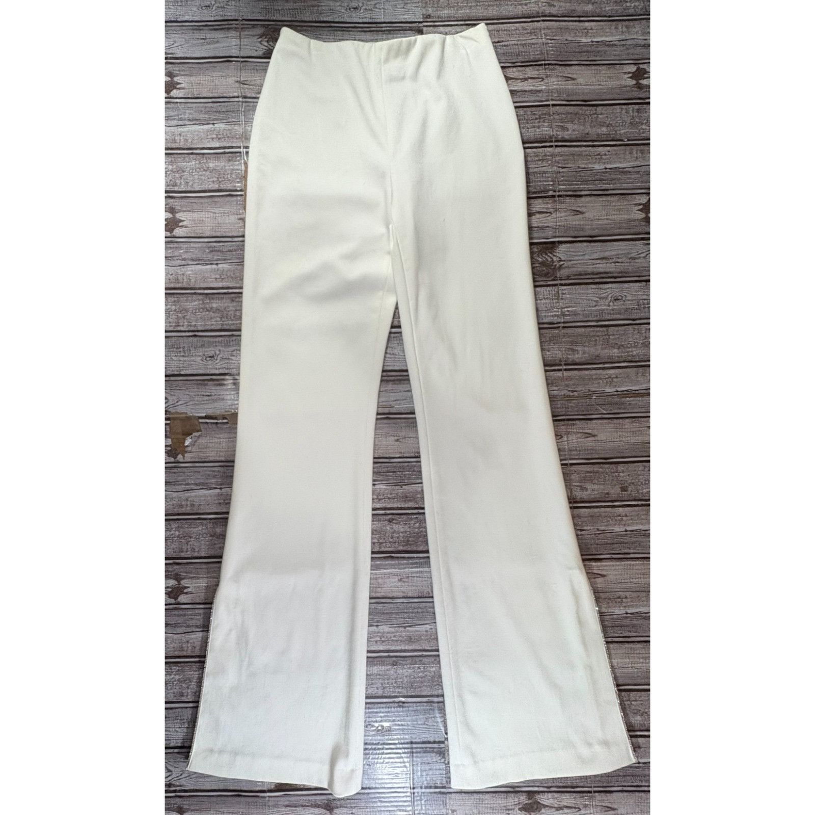 Alice + Olivia Alice + Olivia Lara Side Slit flared Pants size 2 color Ivor Size 26" / US 2 / IT 38 - 6 Thumbnail