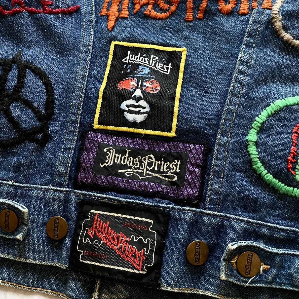 Band Tees × Vintage 80s Judas Priest Motörhead Wrangler Handmade Denim Jacket Size US S / EU 44-46 / 1 - 6 Thumbnail
