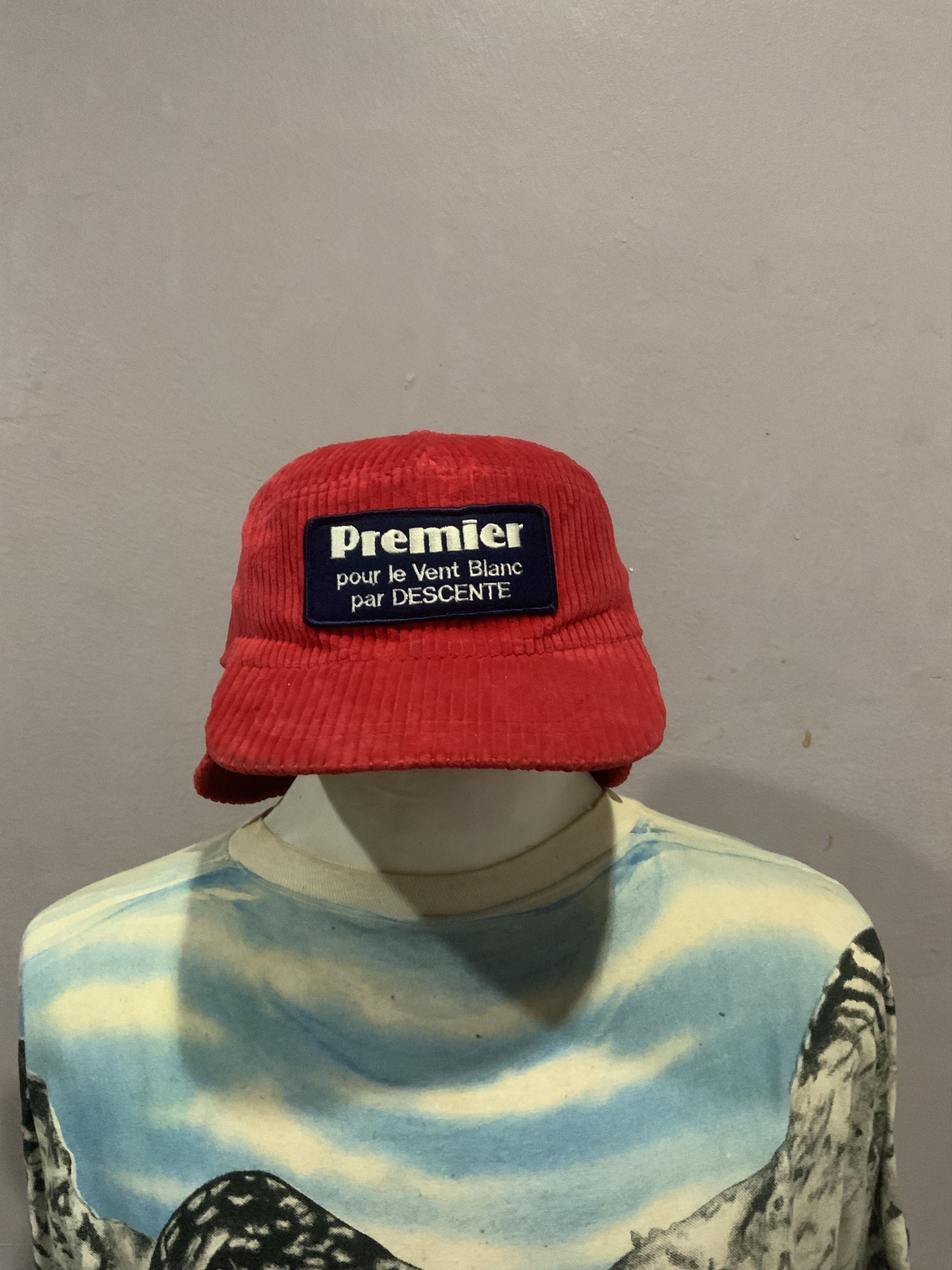Japanese Brand Vintage Descente Premier Coduroy With Earflaps Size ONE SIZE - 1 Thumbnail