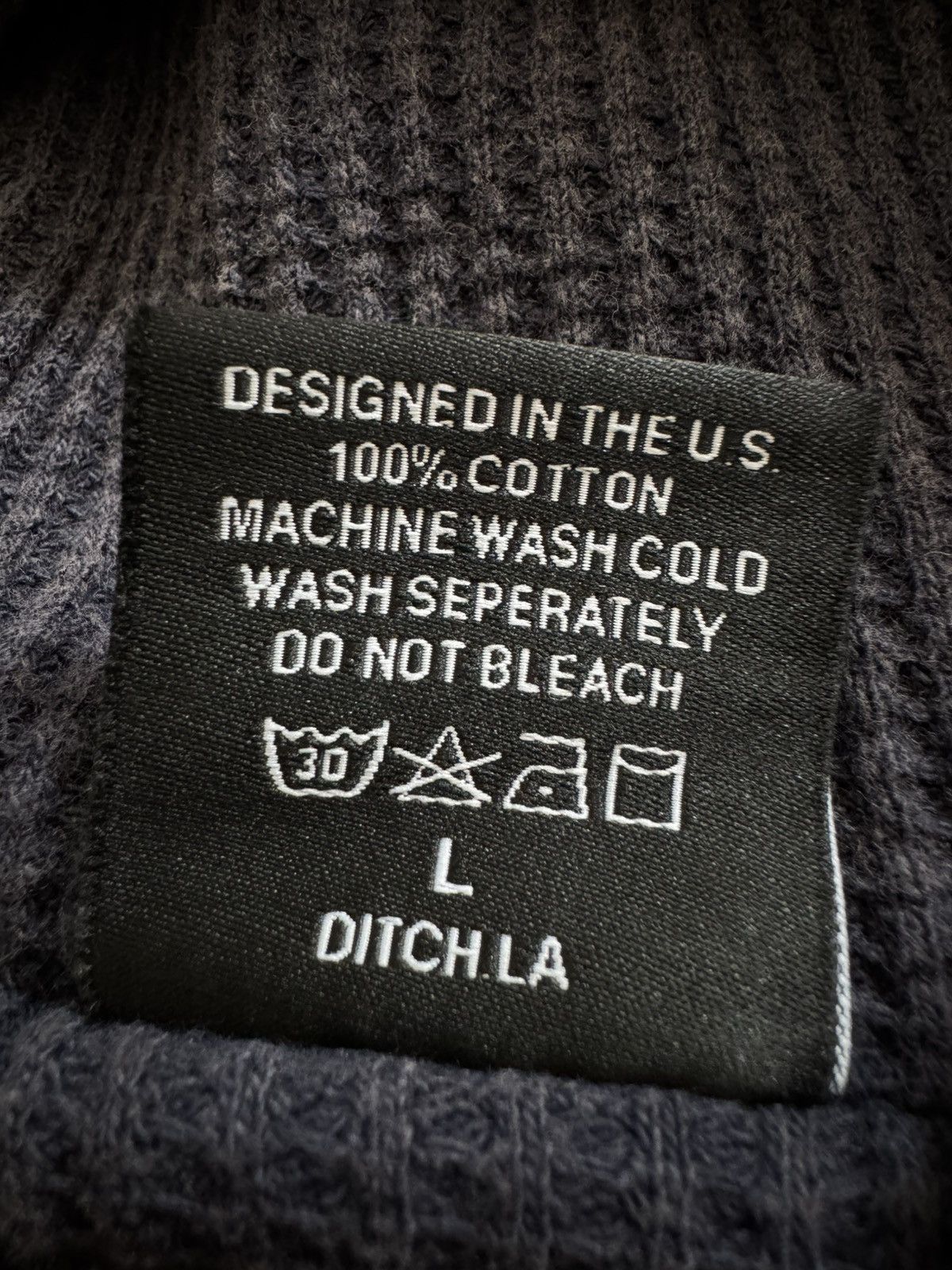 murd333r.fm Ditch LA Dusk Purple Ruin Distressed Thermal Zip Up Hoodie Size US L / EU 52-54 / 3 - 9 Thumbnail