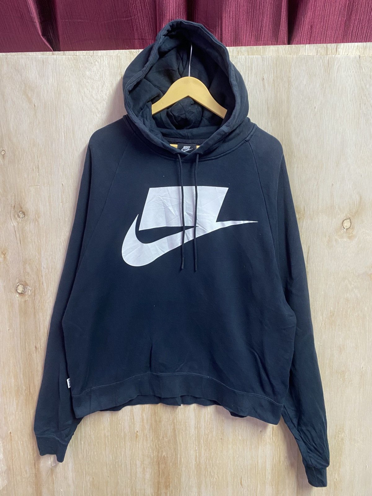Nike black Nike NSW hoodie with a large white logo graphic Size US S / EU 44-46 / 1 - 1 Thumbnail
