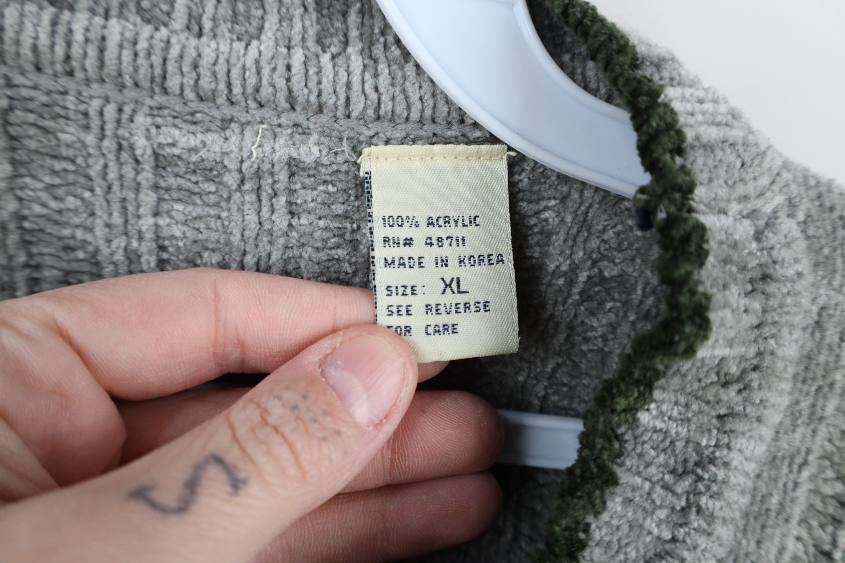 Vintage Vintage 90s Streetwear Block Ribbed Knit Fleece Sweater Size US XL / EU 56 / 4 - 8 Thumbnail