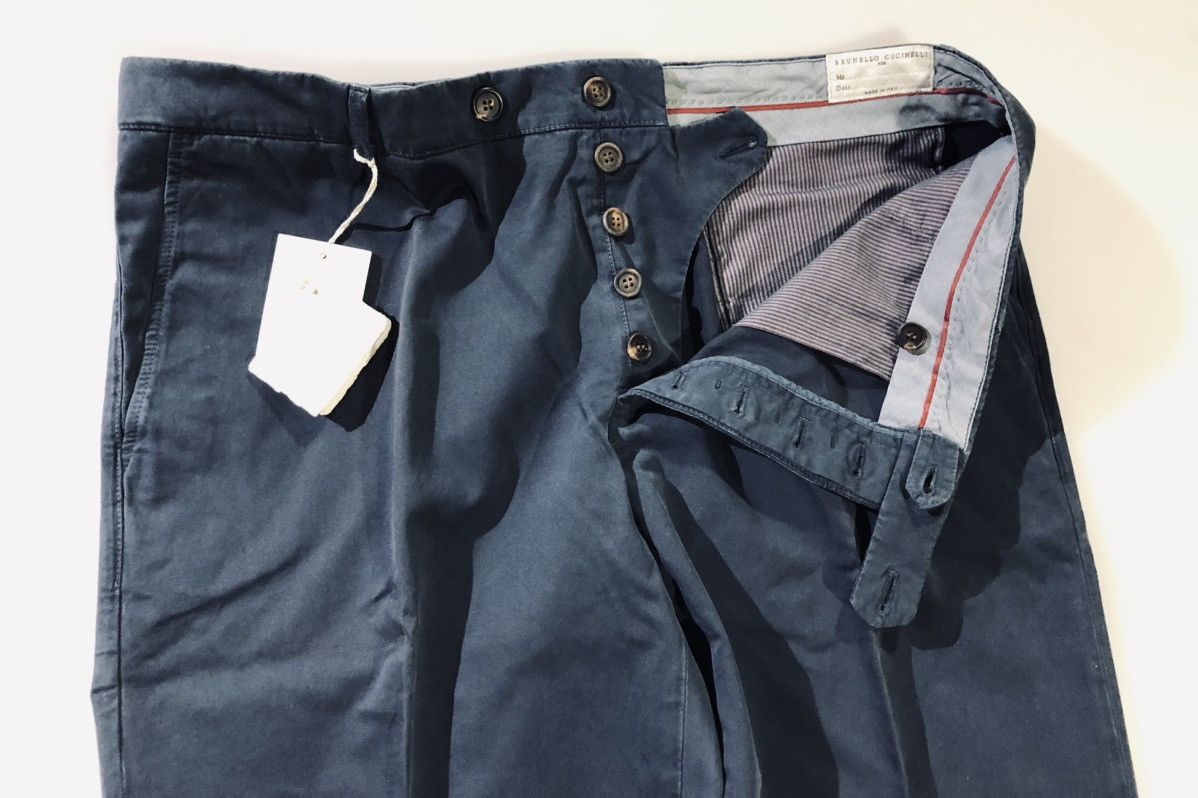 Brunello Cucinelli Brunello Cucinelli 🇮🇹 navy btn fly enzyme wash pants 42 new Size US 42 / EU 58 - 9 Thumbnail
