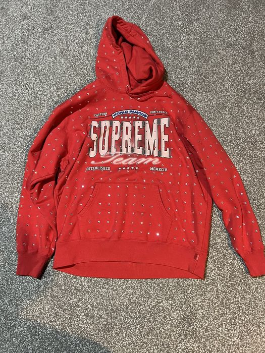 Supreme Supreme rhinestone hooded sweatshirt | Grailed