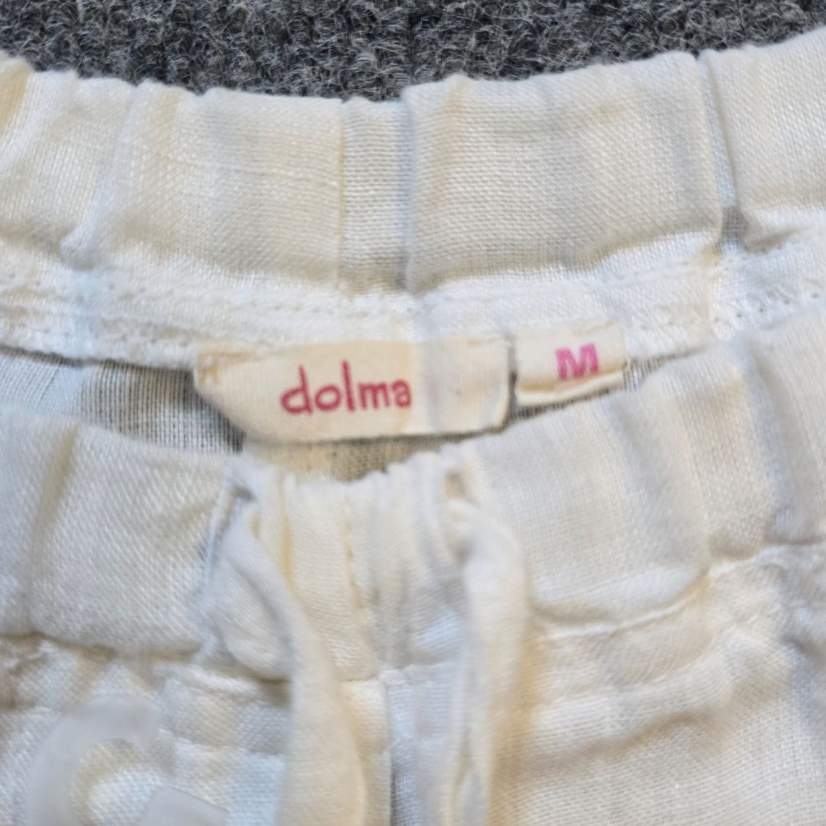 Vintage Dolma Pants Womens Medium White Linen Tapered Pull On Beachy Casual Capsule Size 32" / US 10 / IT 46 - 3 Thumbnail