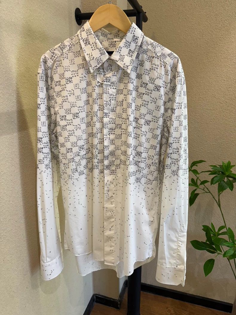 Louis Vuitton Louis Vuitton White Logo Print Long Sleeve Shirt - dmc Size US XS / EU 42 / 0 - 1 Thumbnail