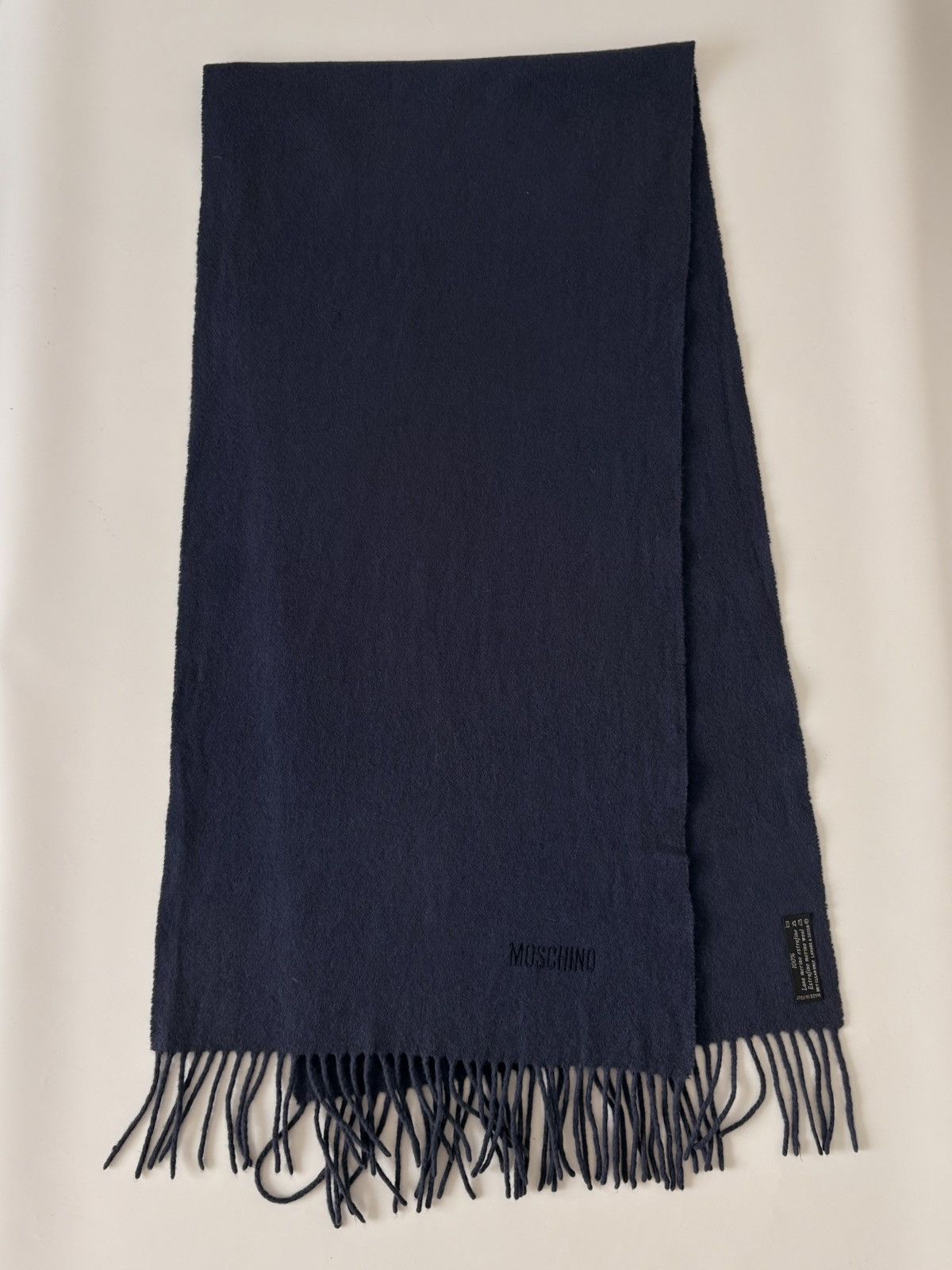 Moschino MOSCHINO UNISEX 100% MERINO WOOL BLUE SCARF MADE IN ITALY Size ONE SIZE - 3 Thumbnail