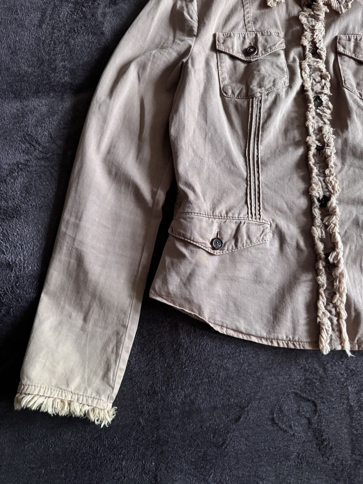 Prada Prada rare luxury denim beige jacket light Size M / US 6-8 / IT 42-44 - 3 Thumbnail